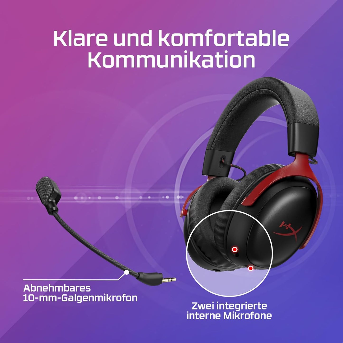 Kabelloses Gaming-Headset Cloud III S, Cloud III S 2025 Edition Schwarz/Rot