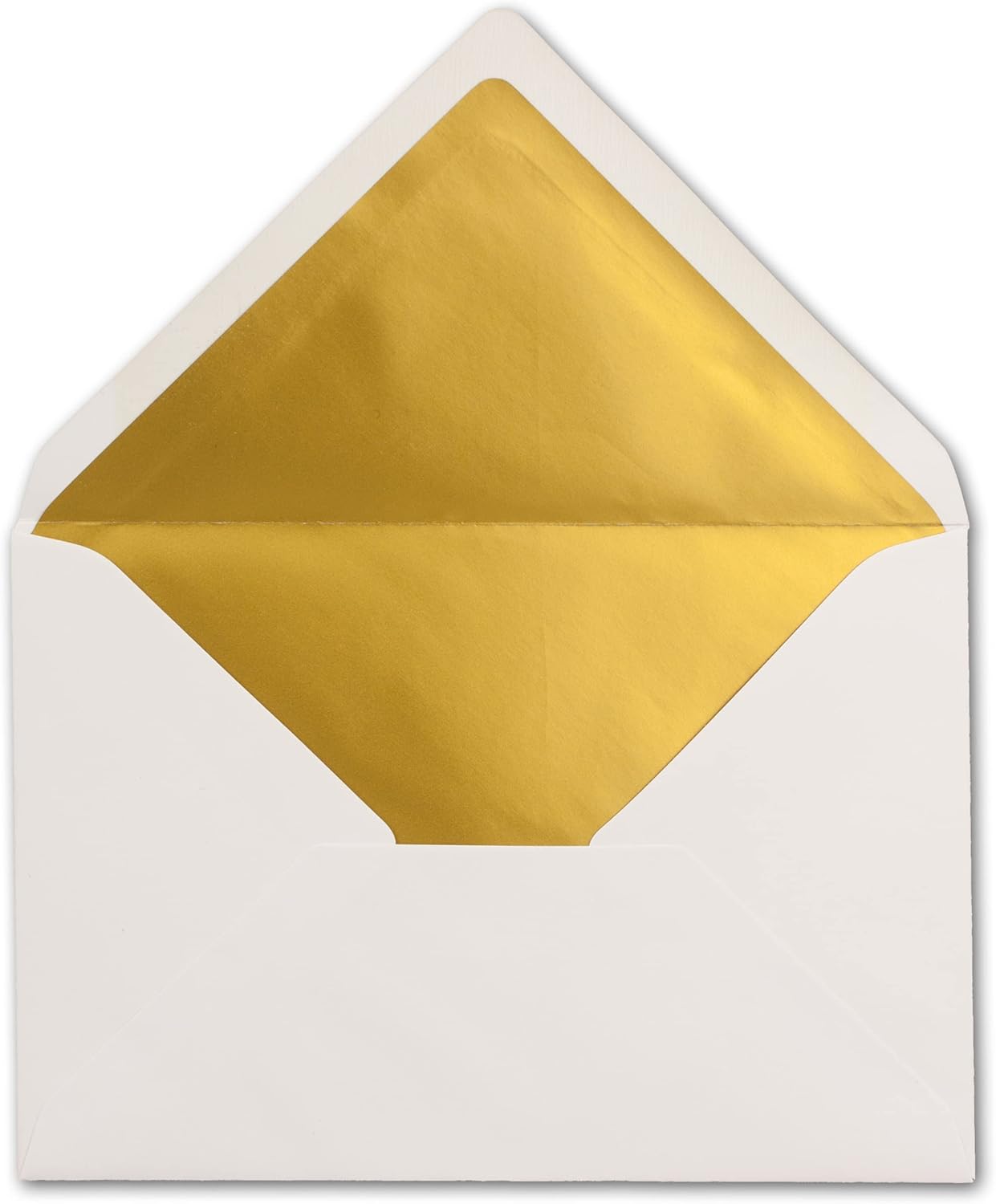 Kuvert-Set, 50 Umschläge ; Weis |Gold Futter