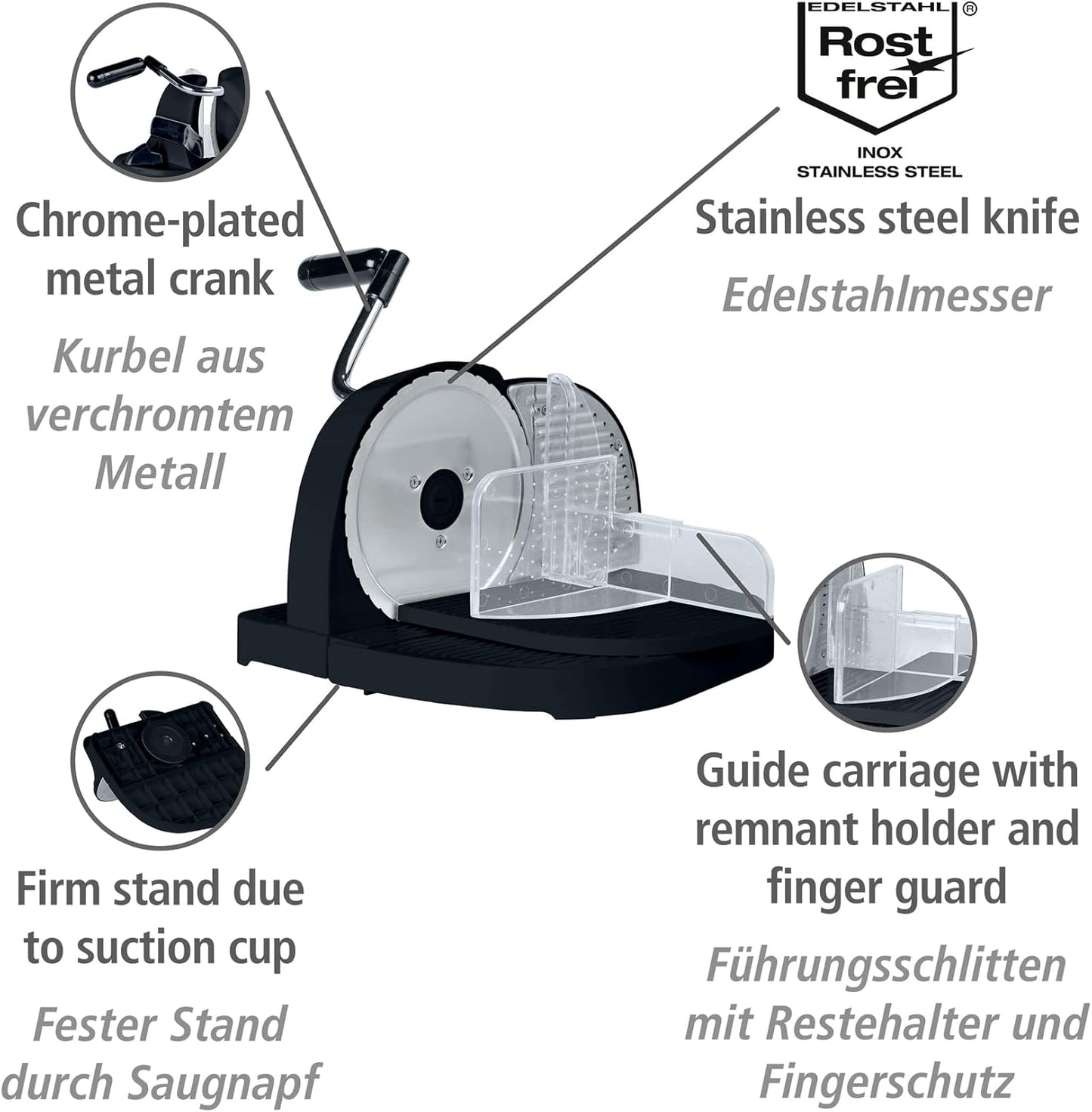 Manuelle Brotschneidemaschine, Silber/Schwarz