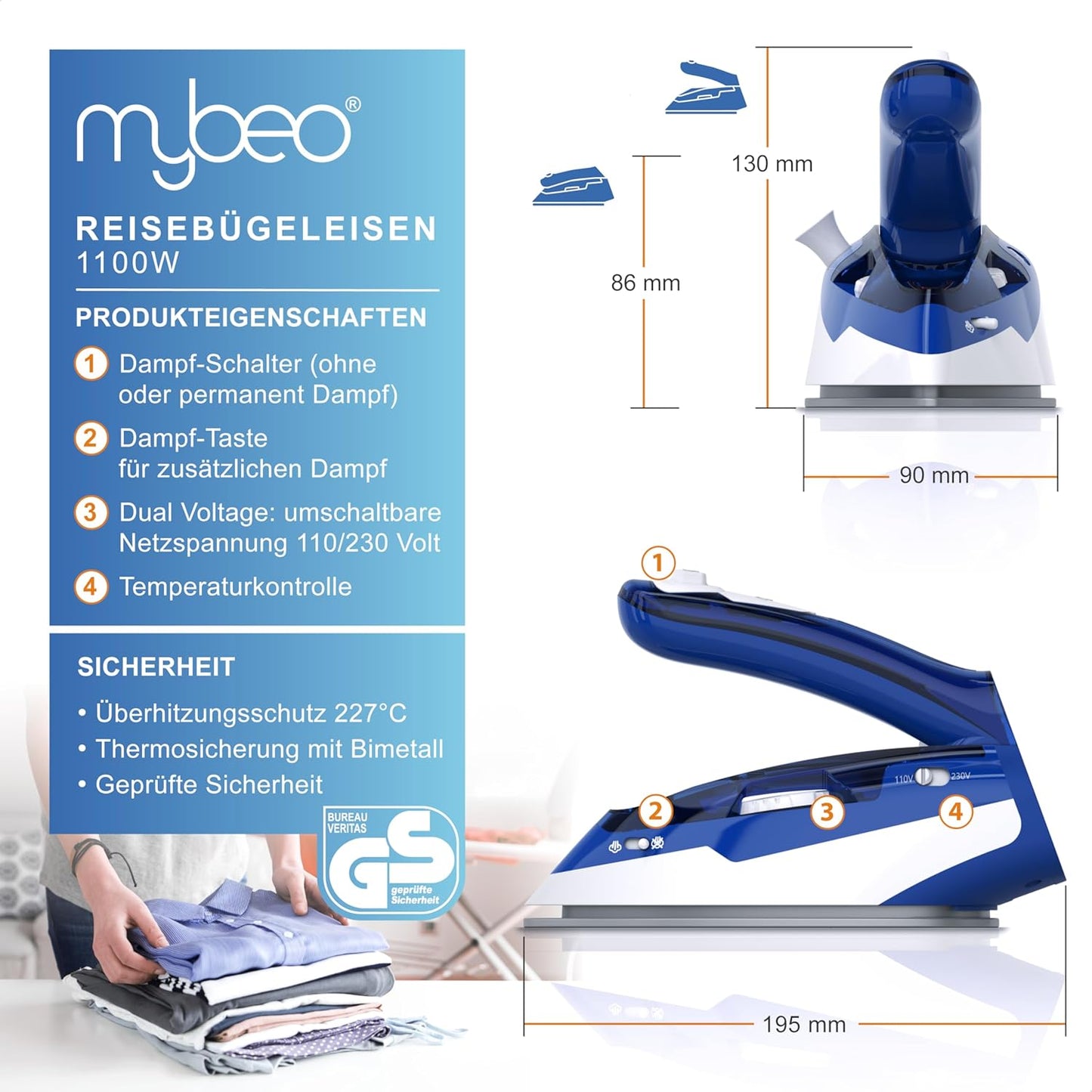 Reise-Dampfbügeleisen