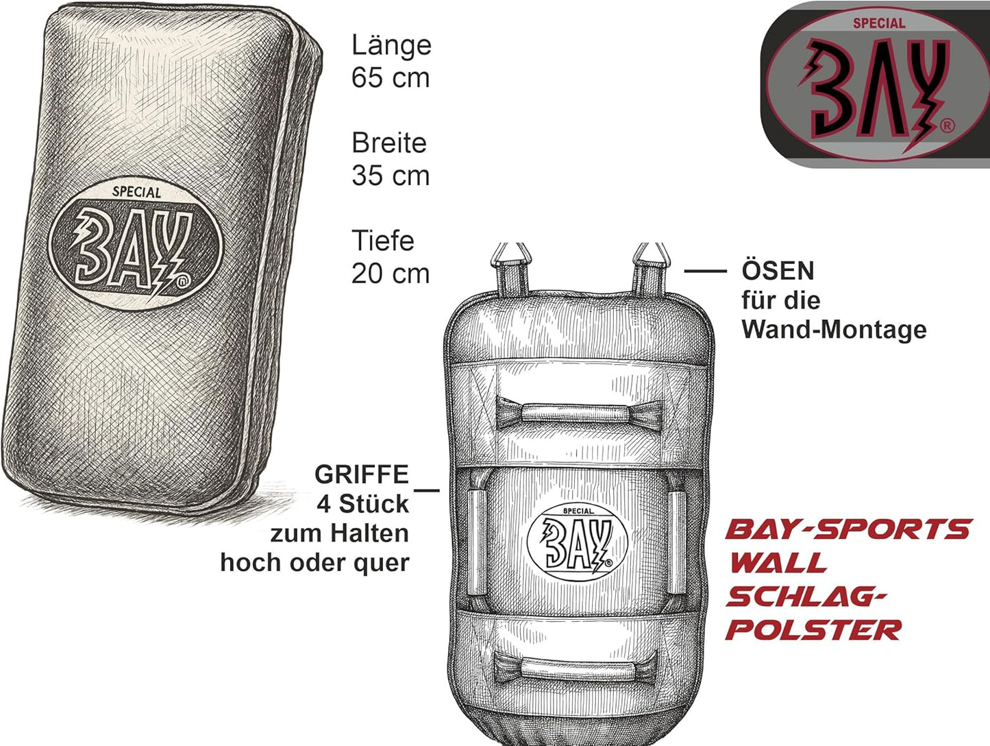 3-in-1 Wand-Schlagpolster Boxsack