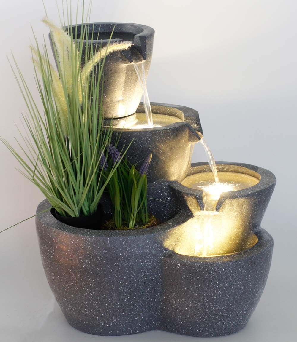 Bepflanzbarer Zimmerbrunnen Botana mit Beleuchtung, Led: Warm-weiß