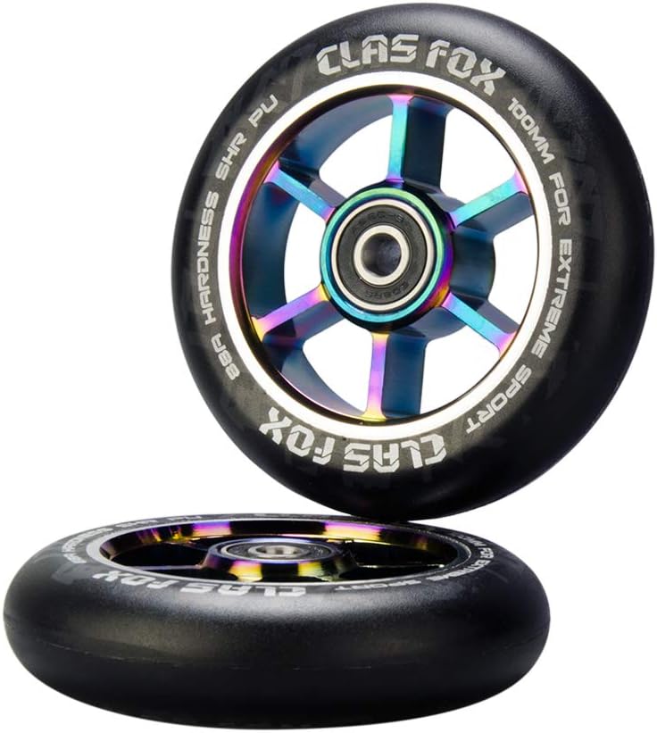 Stunt Scooter Rollen, schwarz-Regenbogen