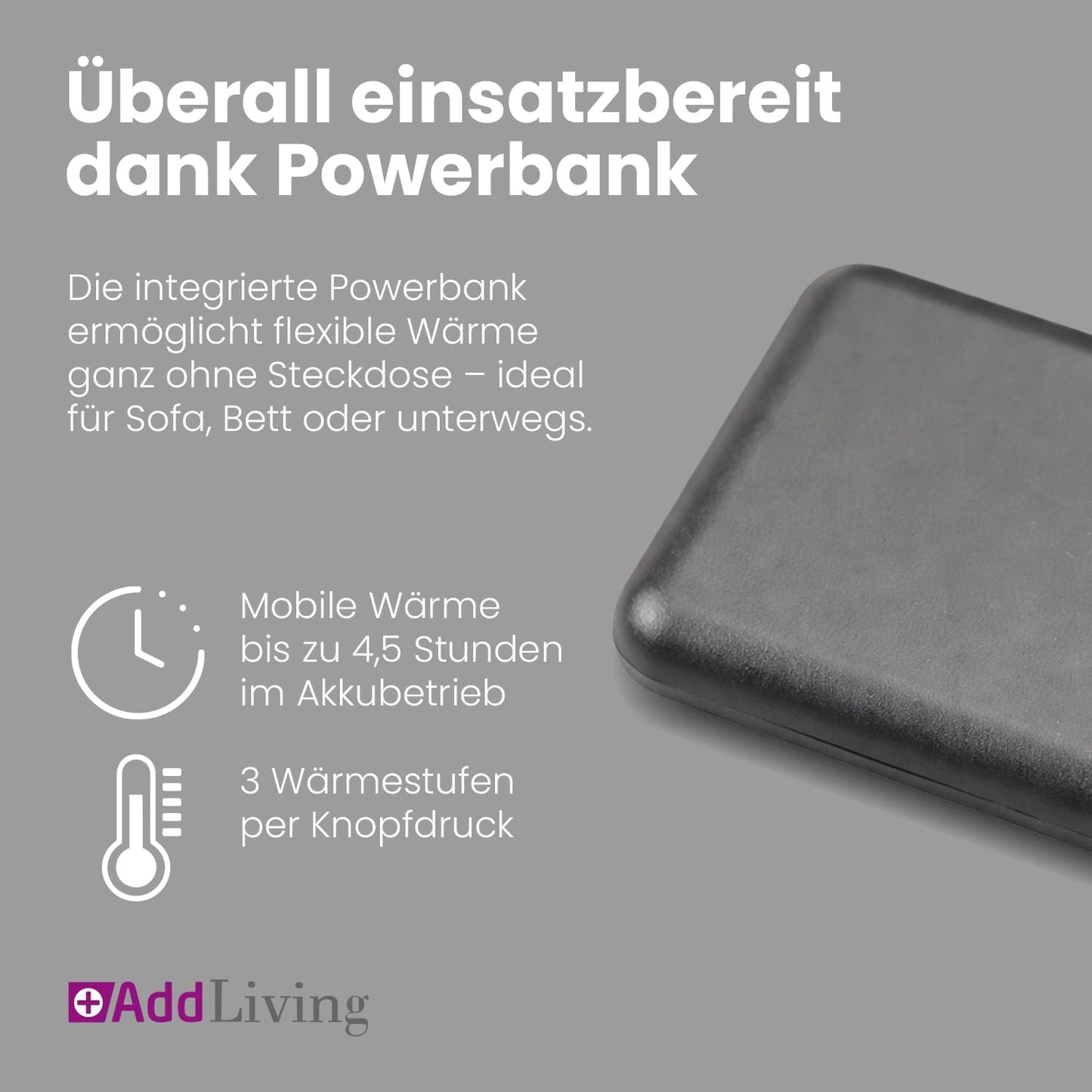 Kabelloses Infrarot-Heizkissen mit Akku