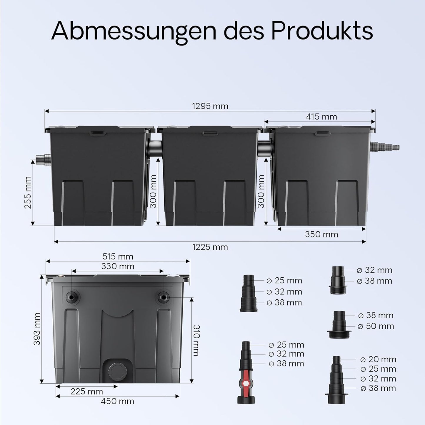 CBF-350C Bio Teichfilter, 90.000 l 3-Kammer