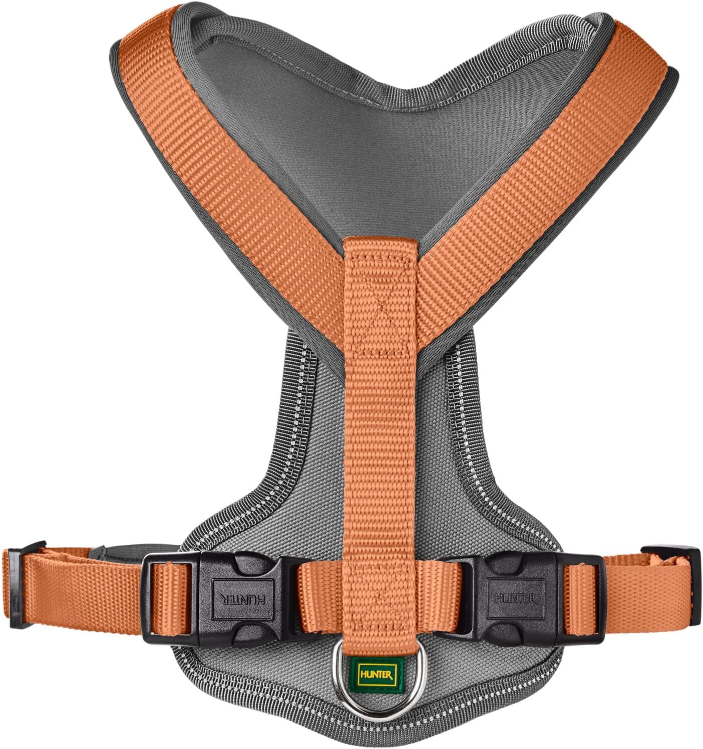 Neopren Hundegeschirr mit Reflexionsstreifen, kupfer/grau Small