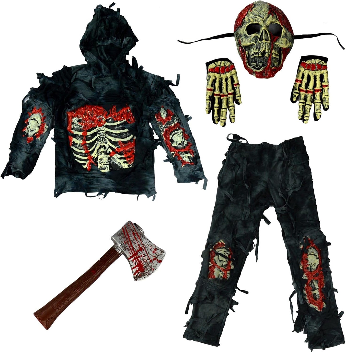 Zombie, S (5–7 Jahre) Schwarz