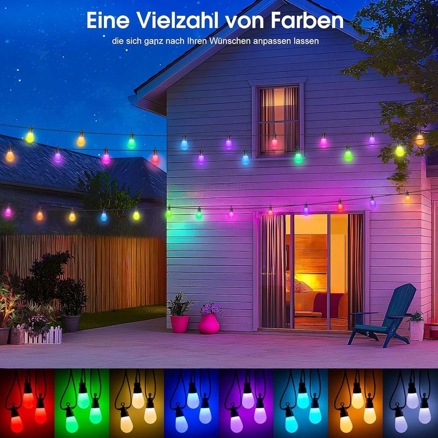 RGB LED-Lichterkette, 21 m