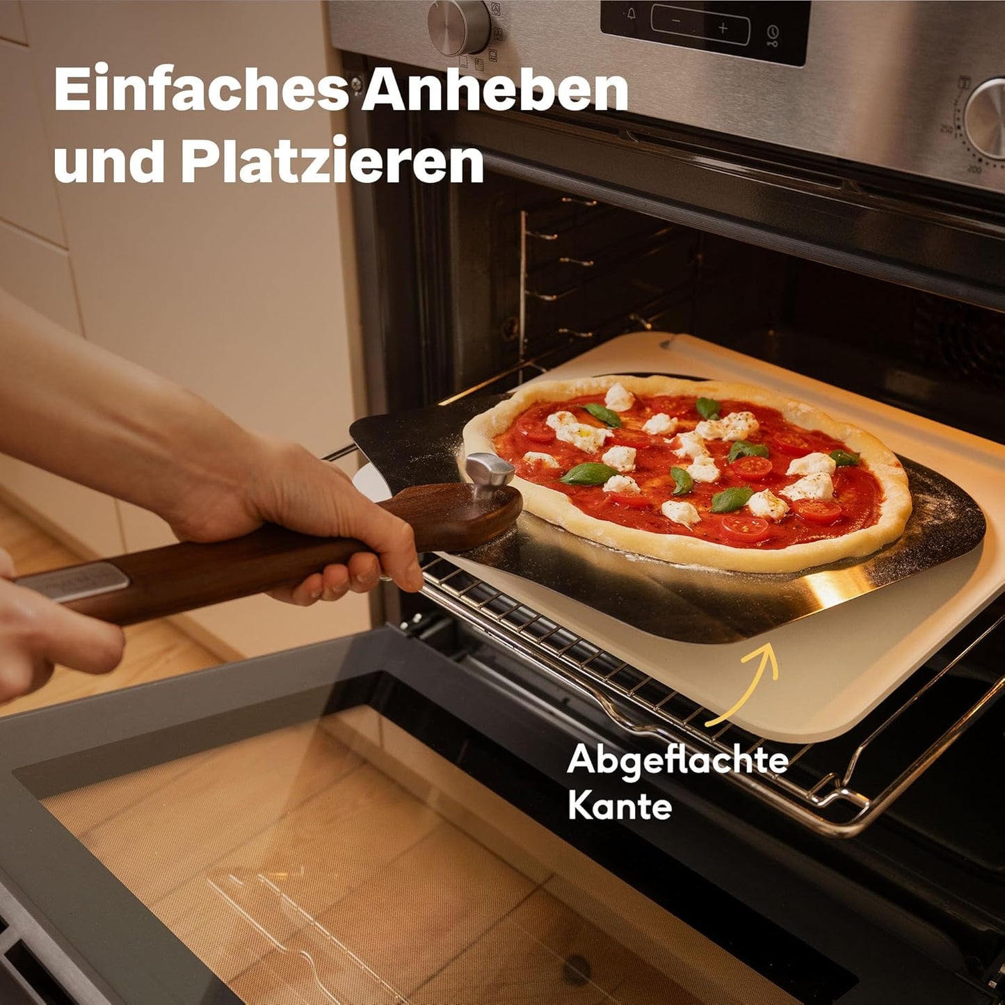 4-teiliges Pizzastein-Set mit Schieber, Schneider & Servierbrett, Set 4er Set | Schieber, Stein, Schneider & Servierbrett