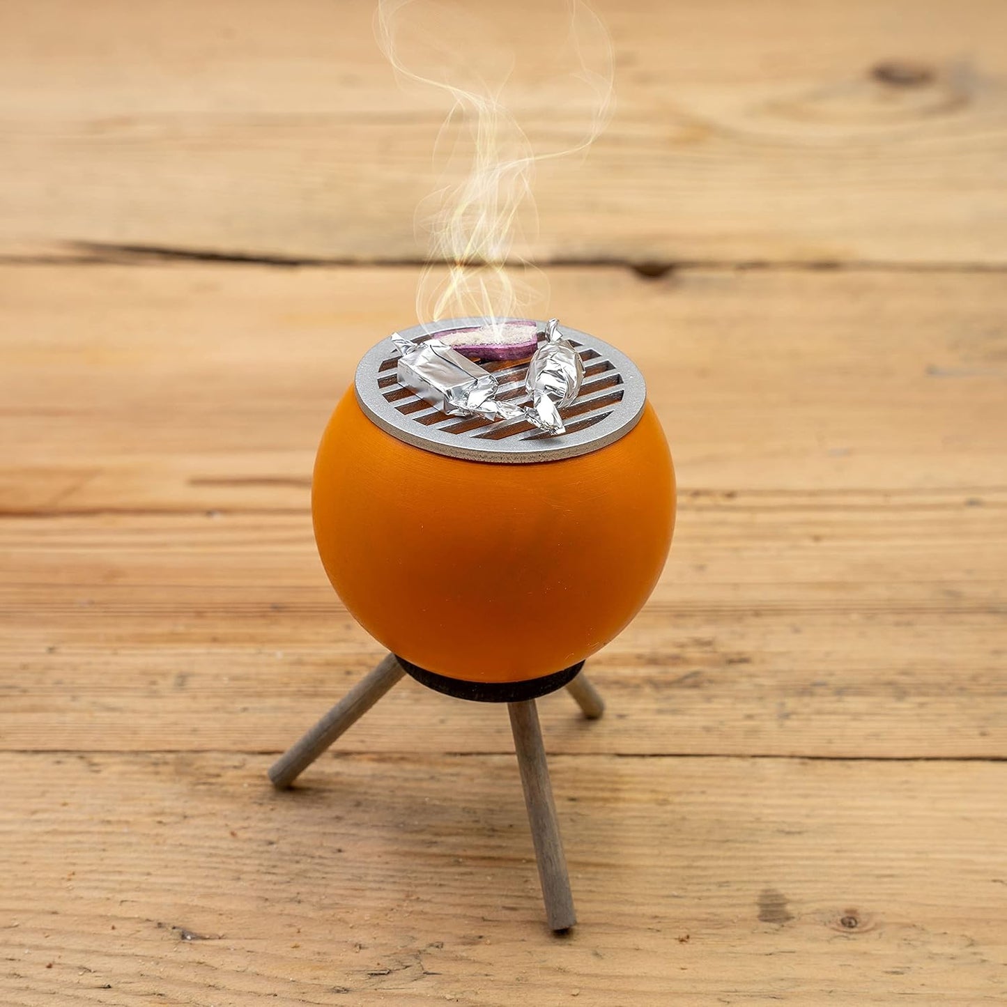 Räucherfigur - Grillofen mit Gemüse, Orange