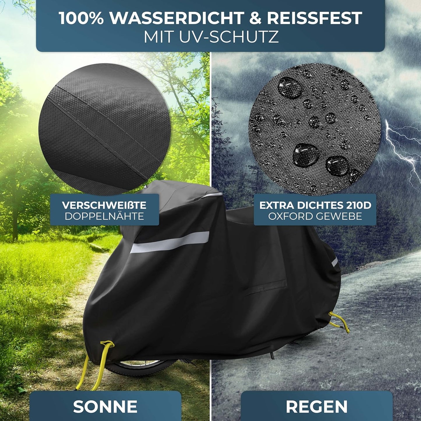 Fahrradabdeckung wasserdicht mit UV-Schutz, XL