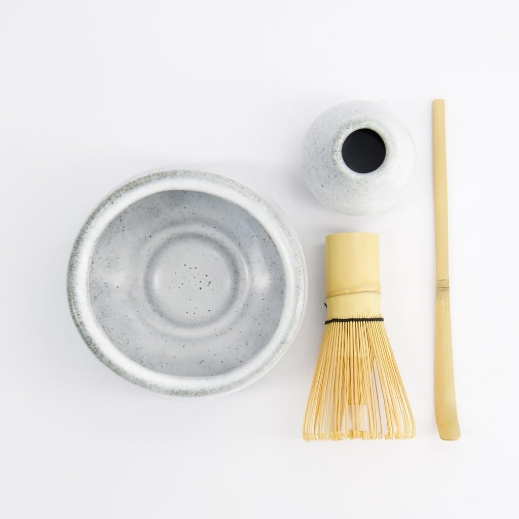 4-teiliges Matcha-Set für Teezeremonien, Grau