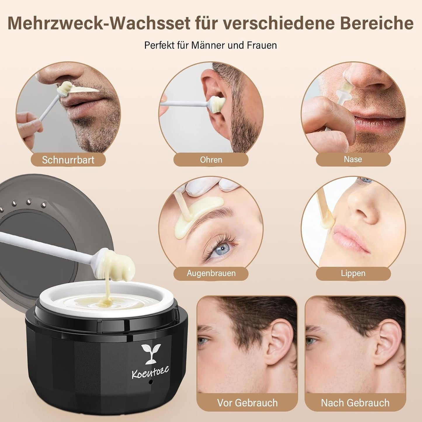 Nasenhaarentferner Waxing Kit mit Zubehör