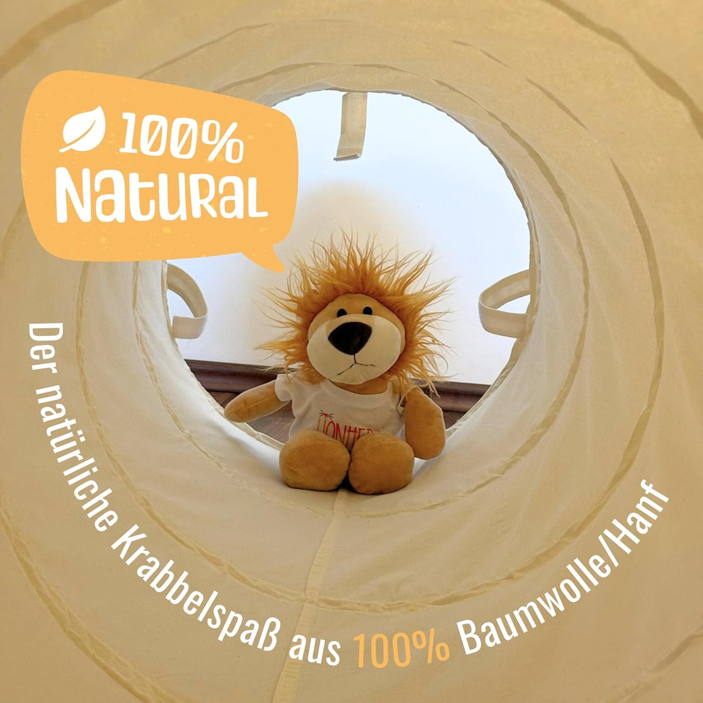 Pop-up Spieltunnel 180cm, Cremeweiss