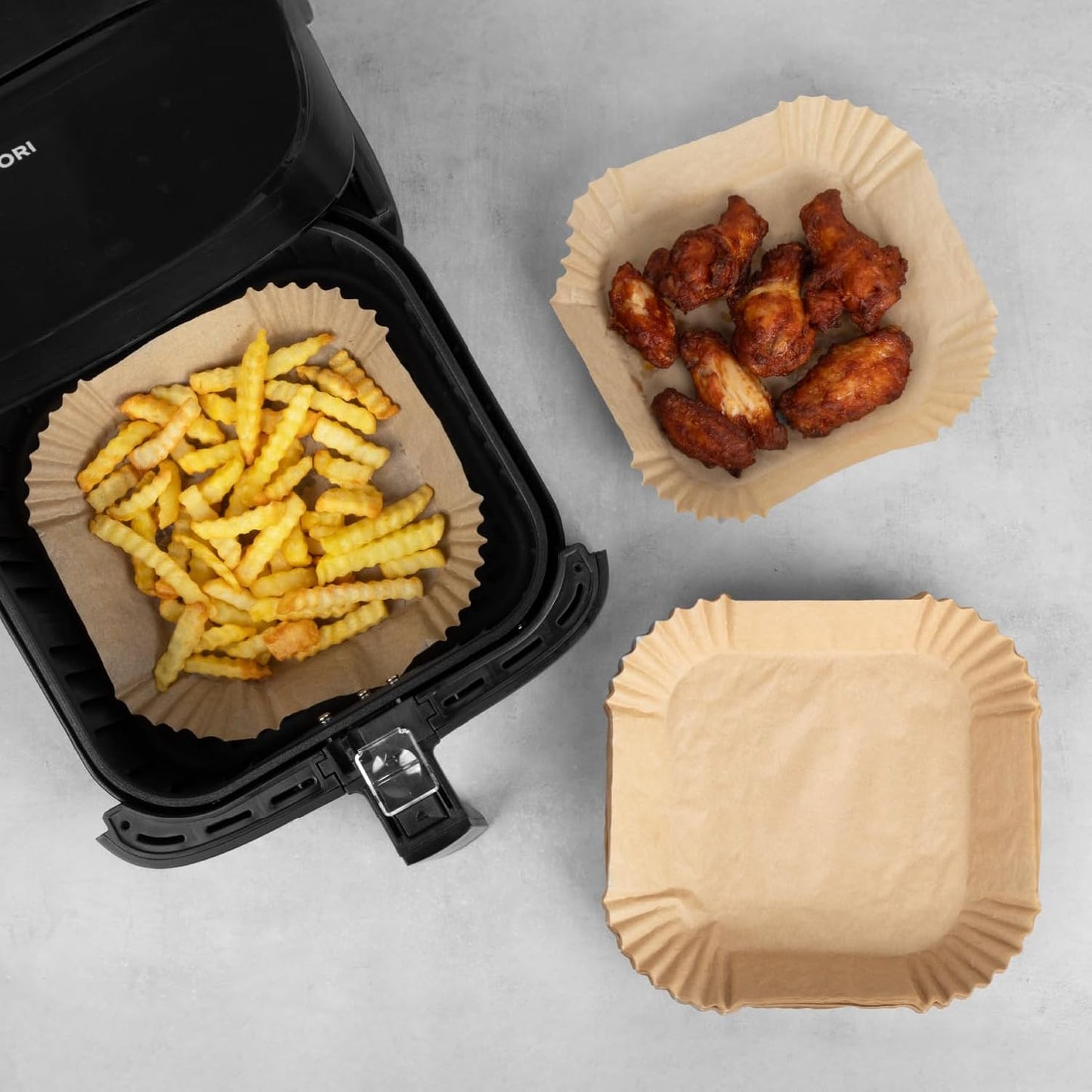 19-teiliges Heissluftfritteusen Zubehör Set, 100 Backpapier
