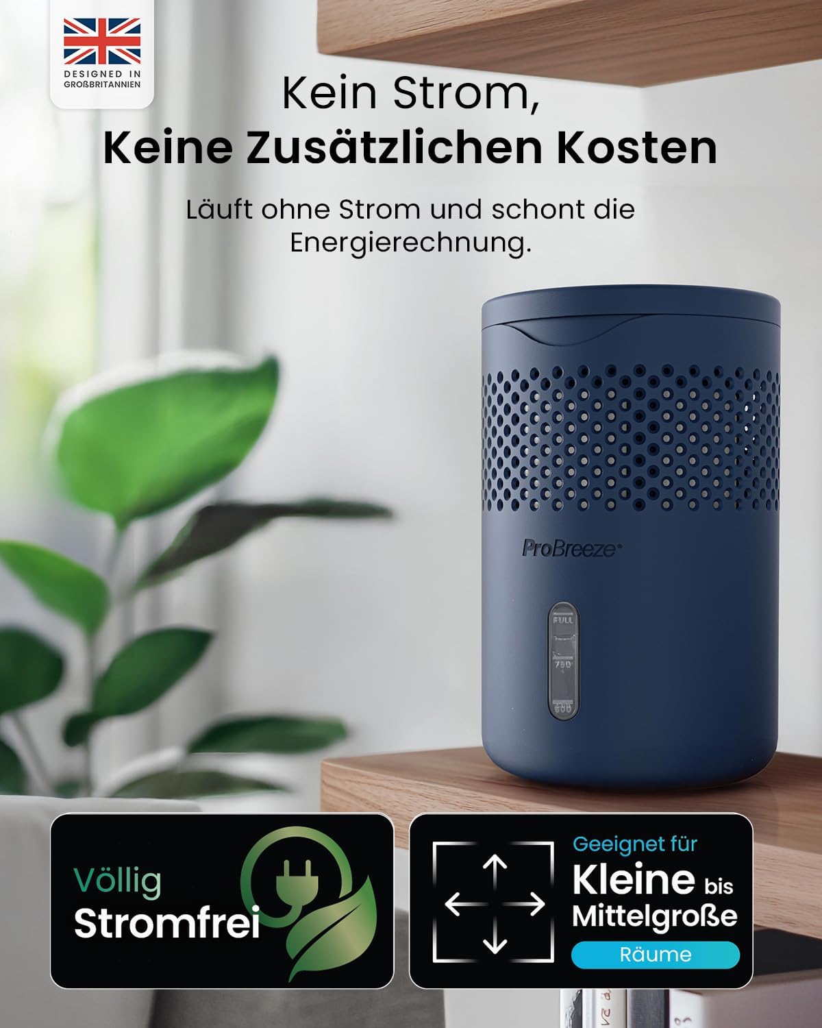 Osmo Mini Luftentfeuchter für Zuhause & Auto, Marineblau