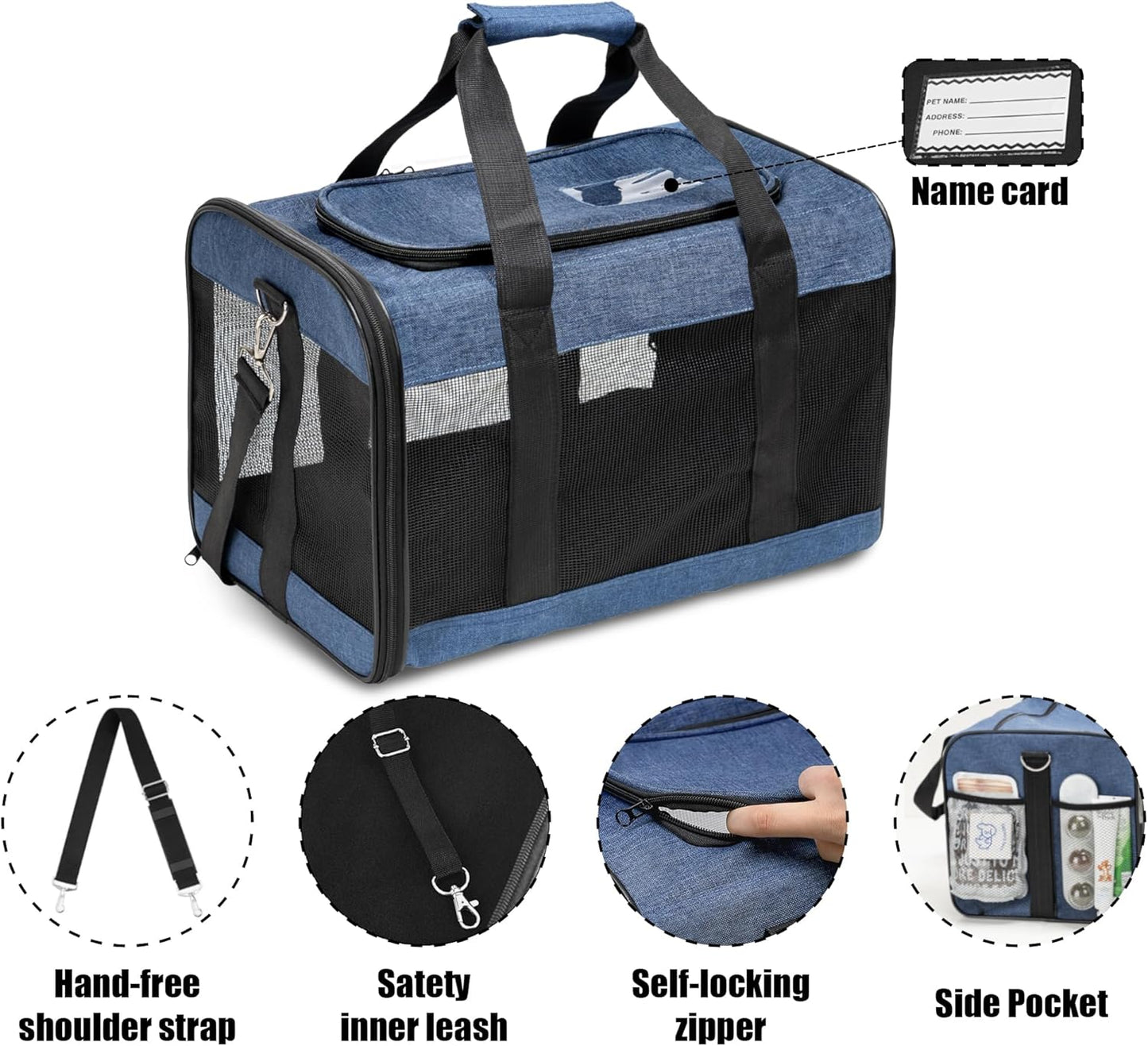 Faltbare Hundetransportbox, Gross Blau