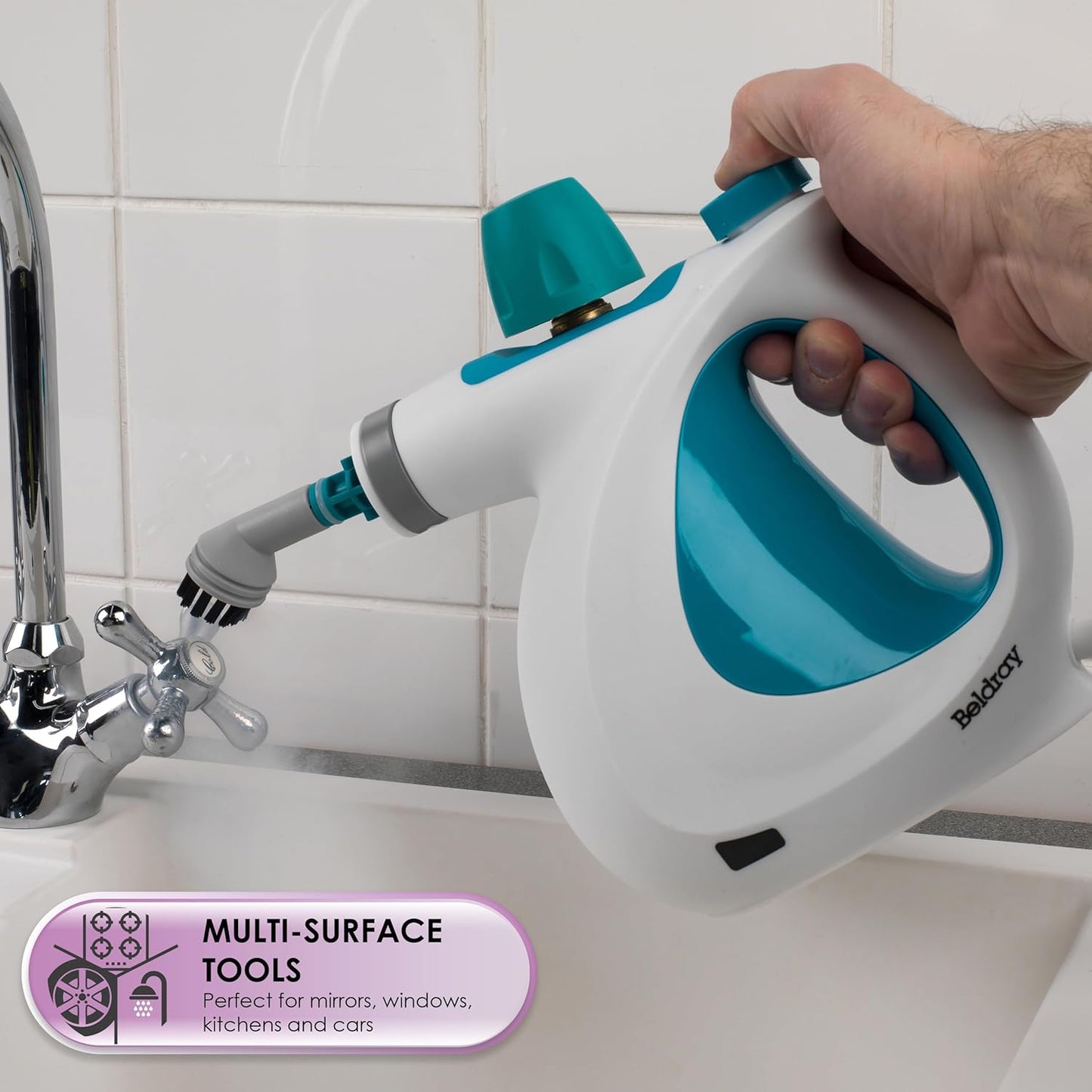 10-in-1 Dampfreiniger Handgerät für Bad und Fenster, EU-Stecker