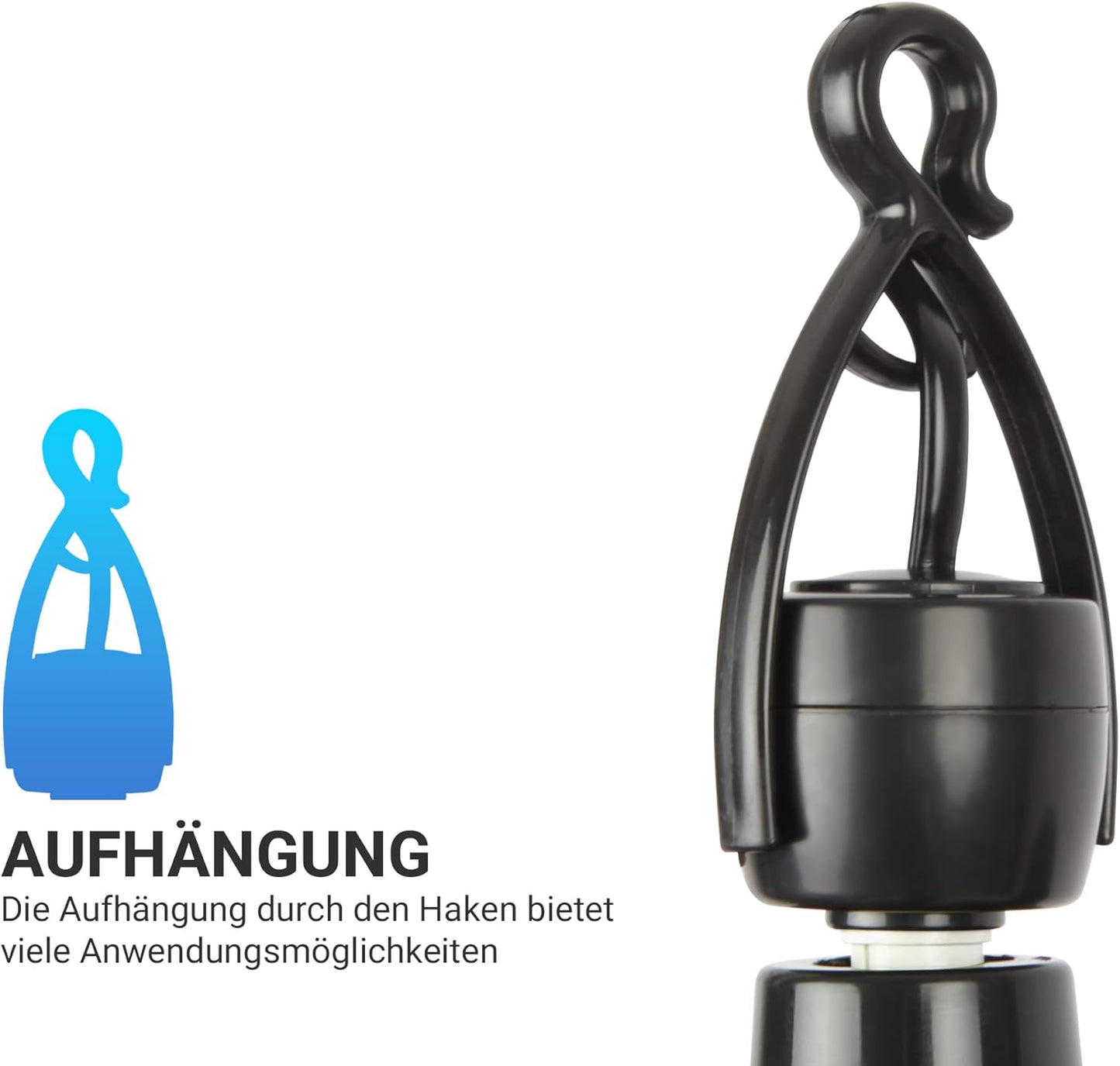 Mobiler Deckenventilator, Schwarz