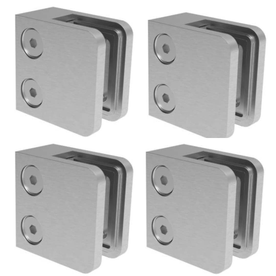 4-teiliges Glasklemmen-Set MOD21 inkl. Gummieinlage, Für Rohr 42,4 + Gummi 6 mm