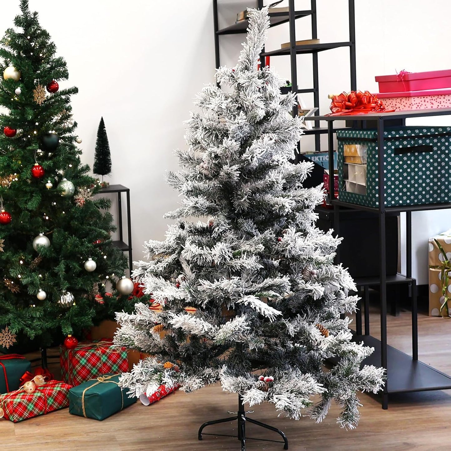 Künstlicher Weihnachtsbaum mit Klappsystem, Schnee-weiss, 150 cm
