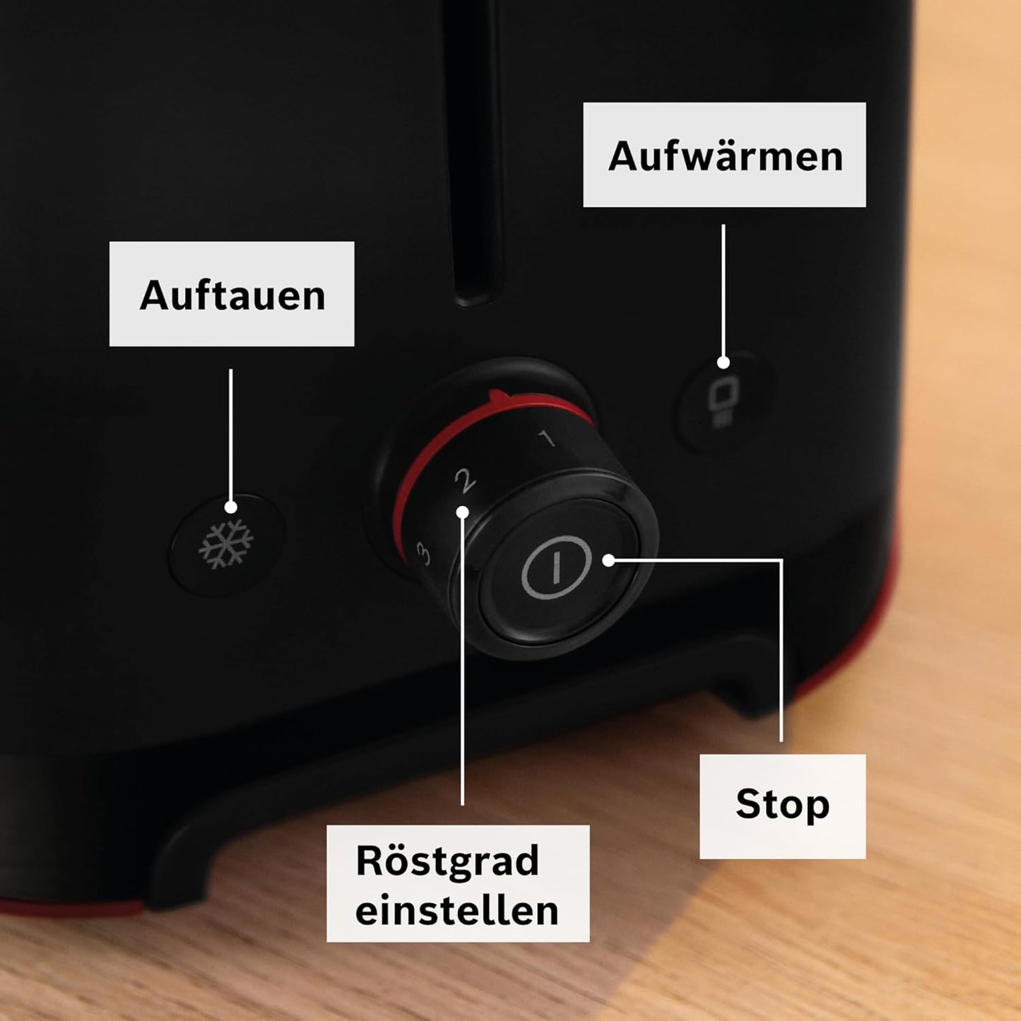 MyMoment Toaster mit Brötchenaufsatz, Schwarz