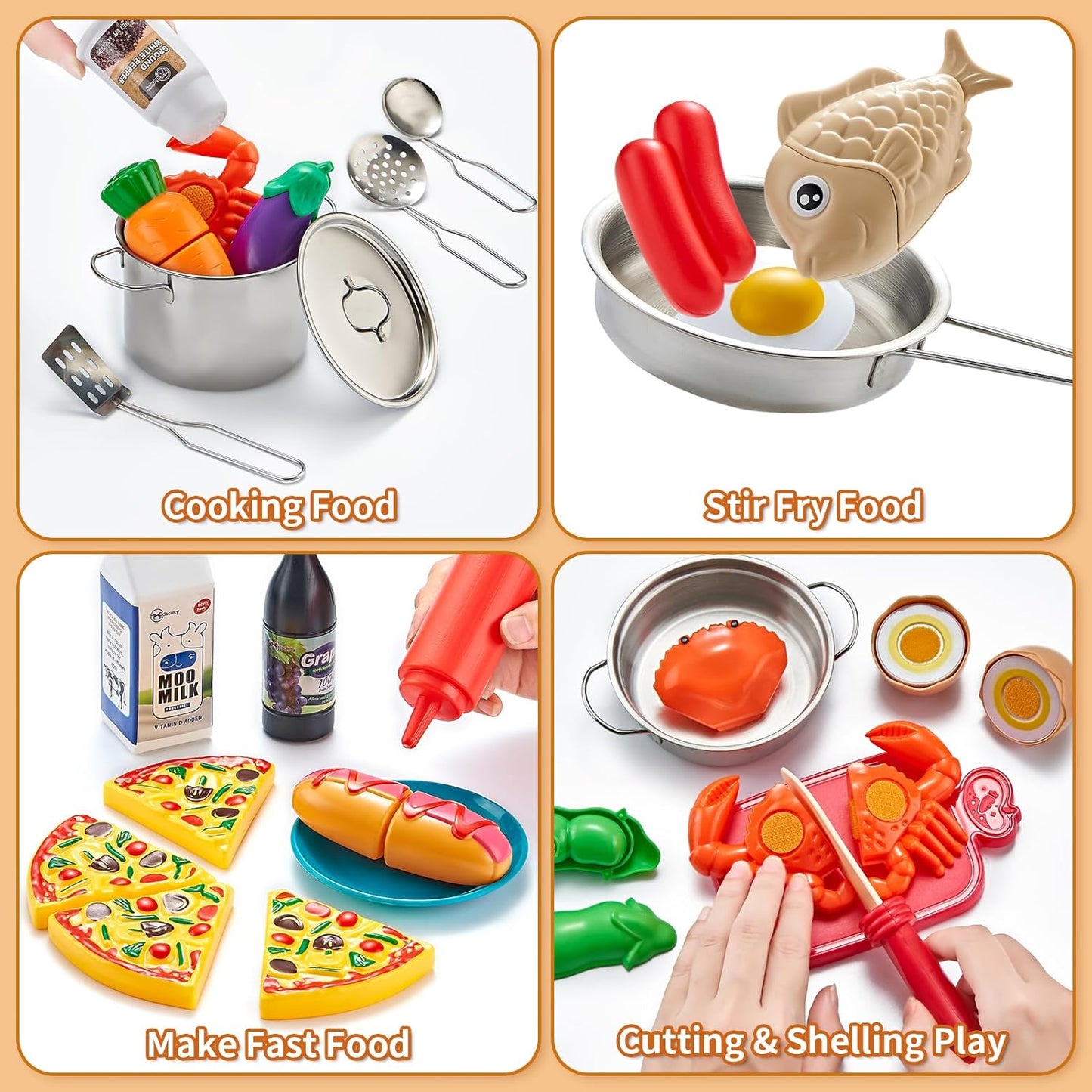Kinderküche Spielset mit Zubehör (52-teilig)