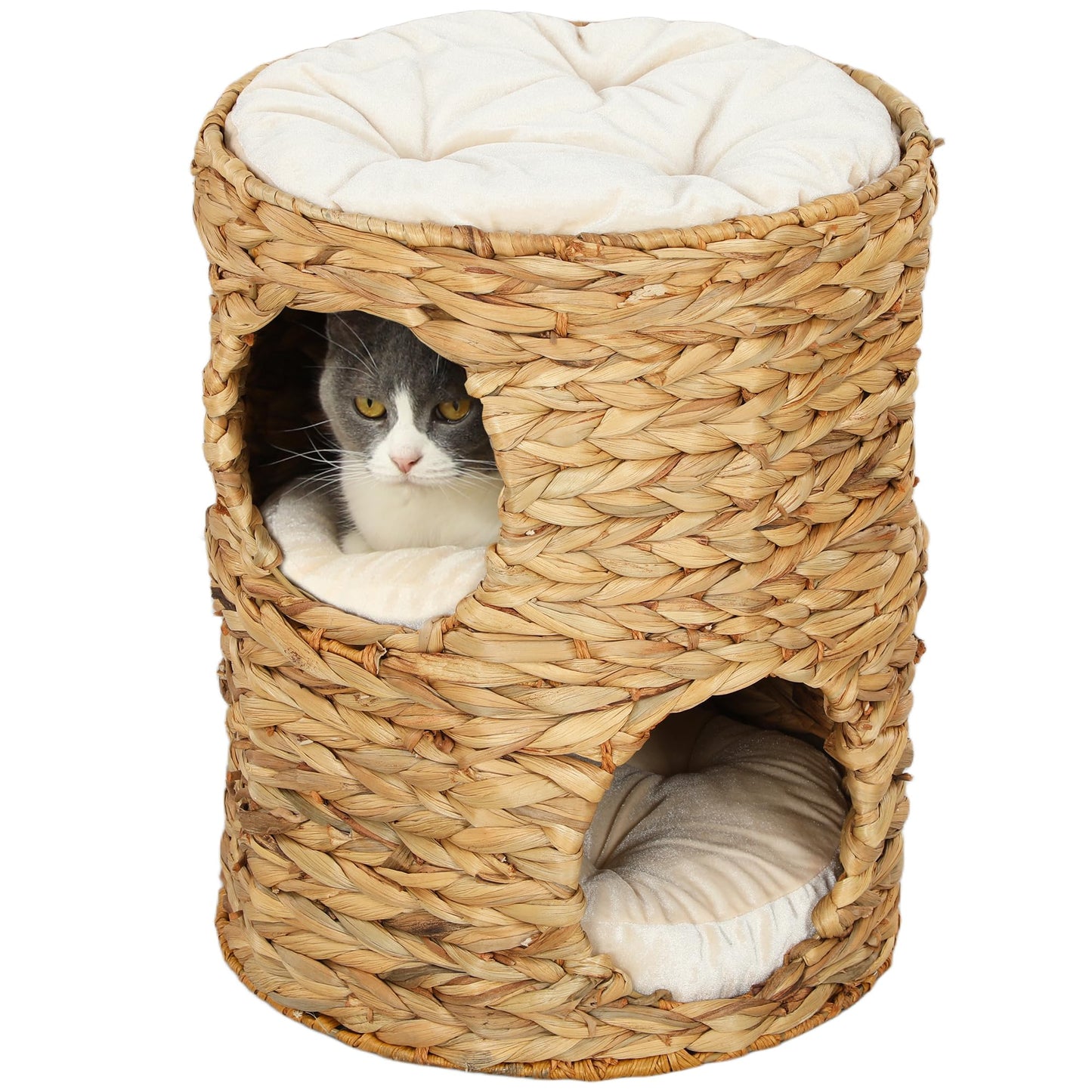 Kratztonne mit Höhlen und Kissen, Braun 40L x 40B x 50H cm