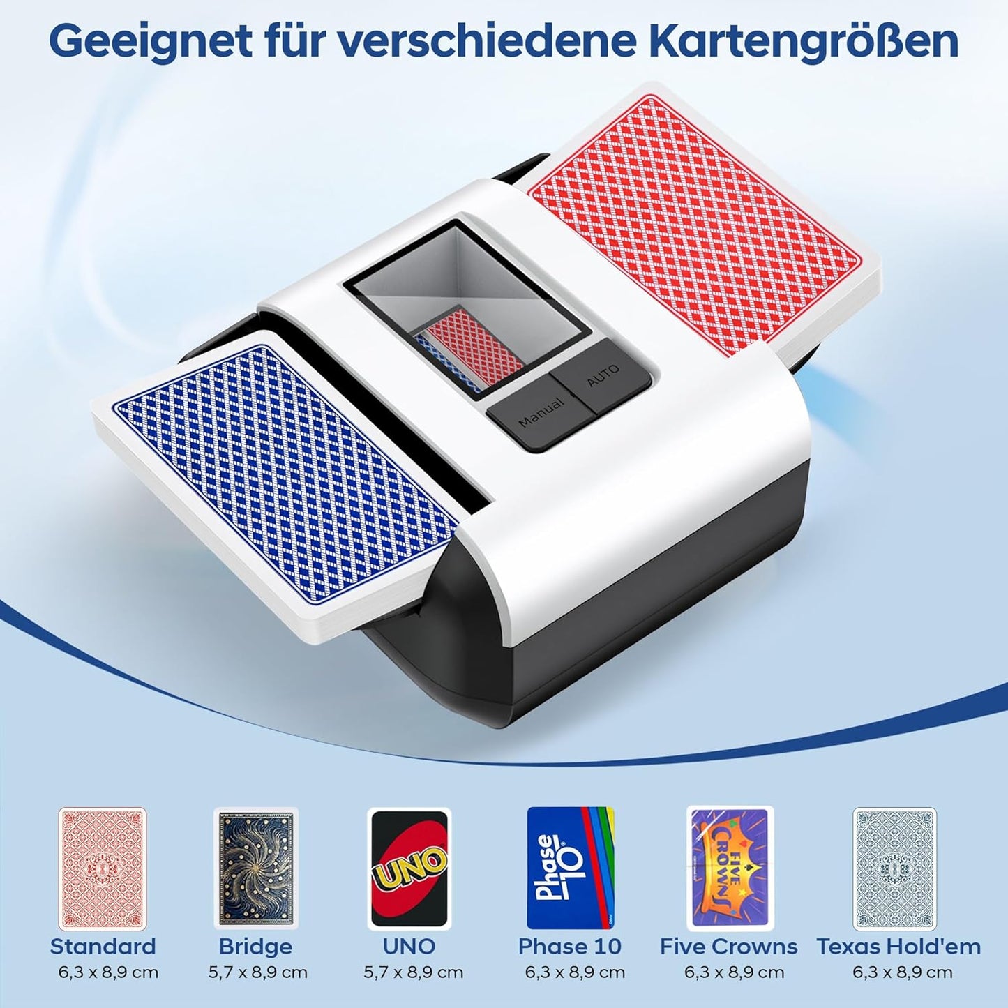 Automatischer Kartenmischer für Poker & Spieleabende, Weiss