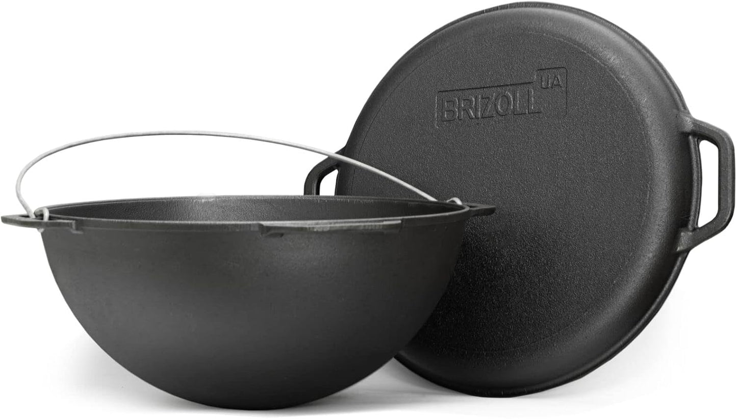 Gusseisen Camping-Kazan 12L mit Deckel, 12 L