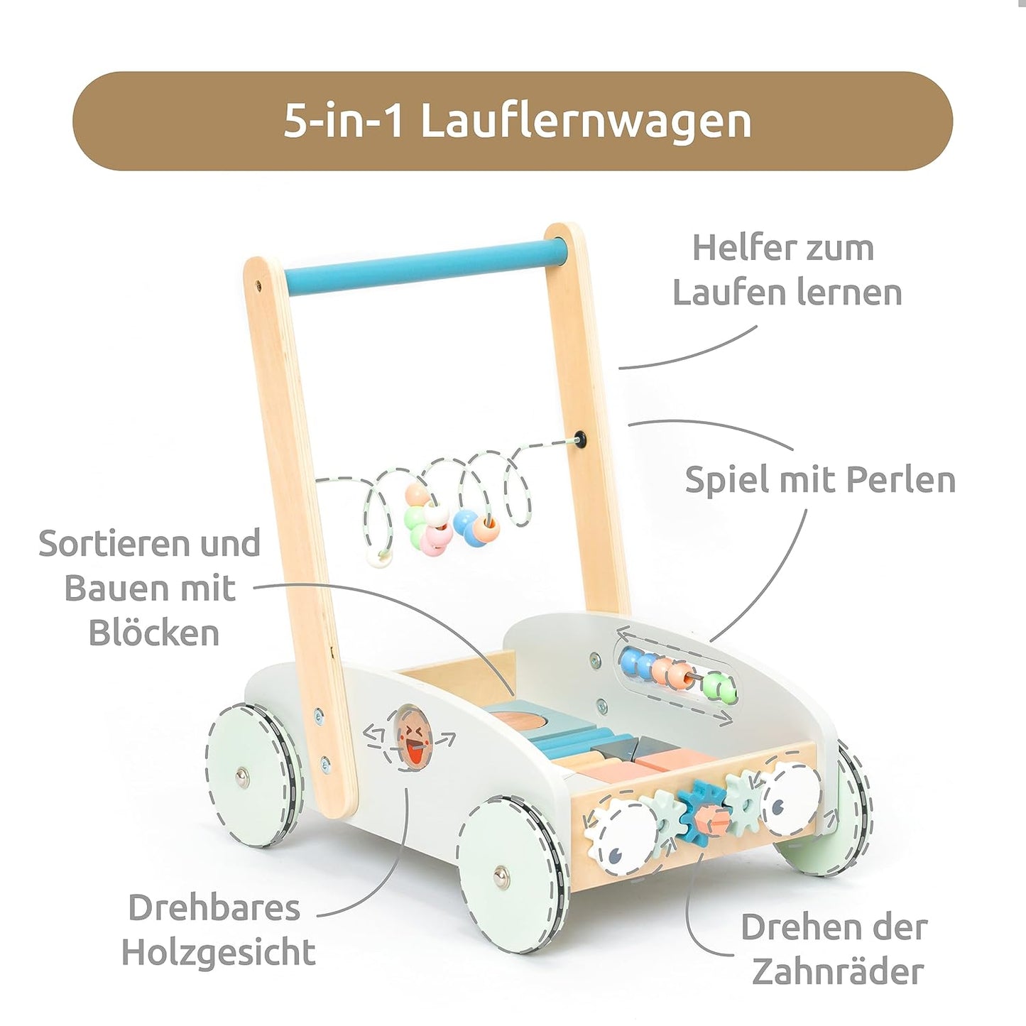 5-in-1 Lauflernwagen, Blau