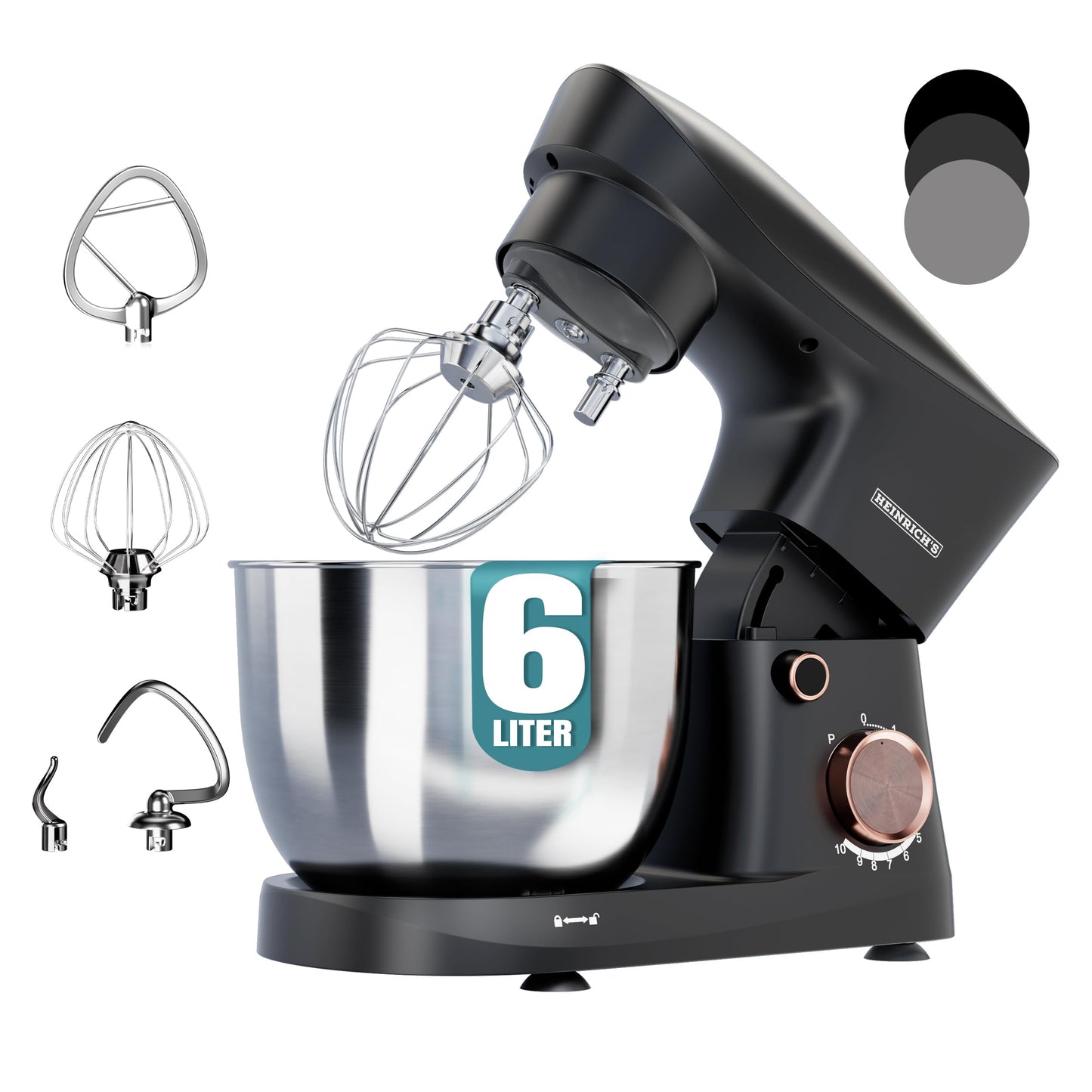 Küchenmaschine mit XL-Rührschüssel, Titan