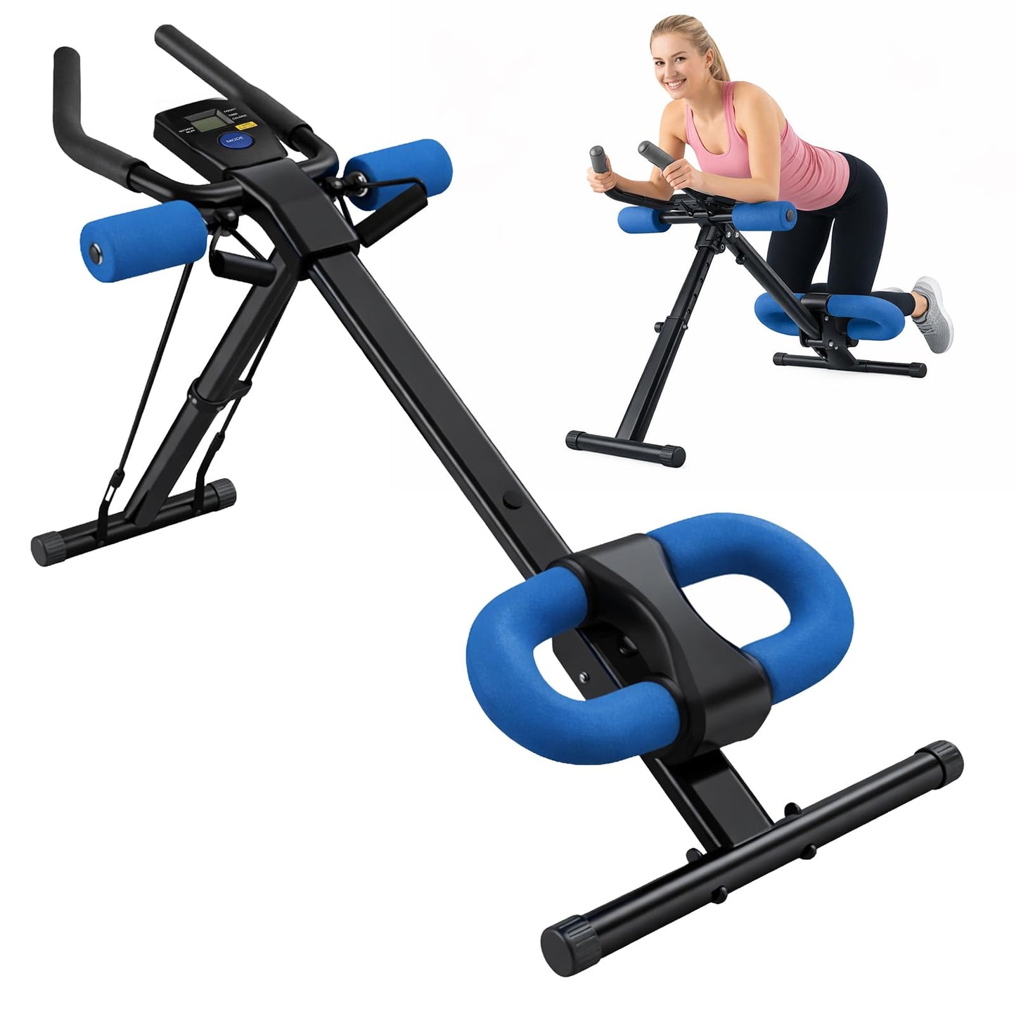 Bauchtrainer faltbar, Schwarz