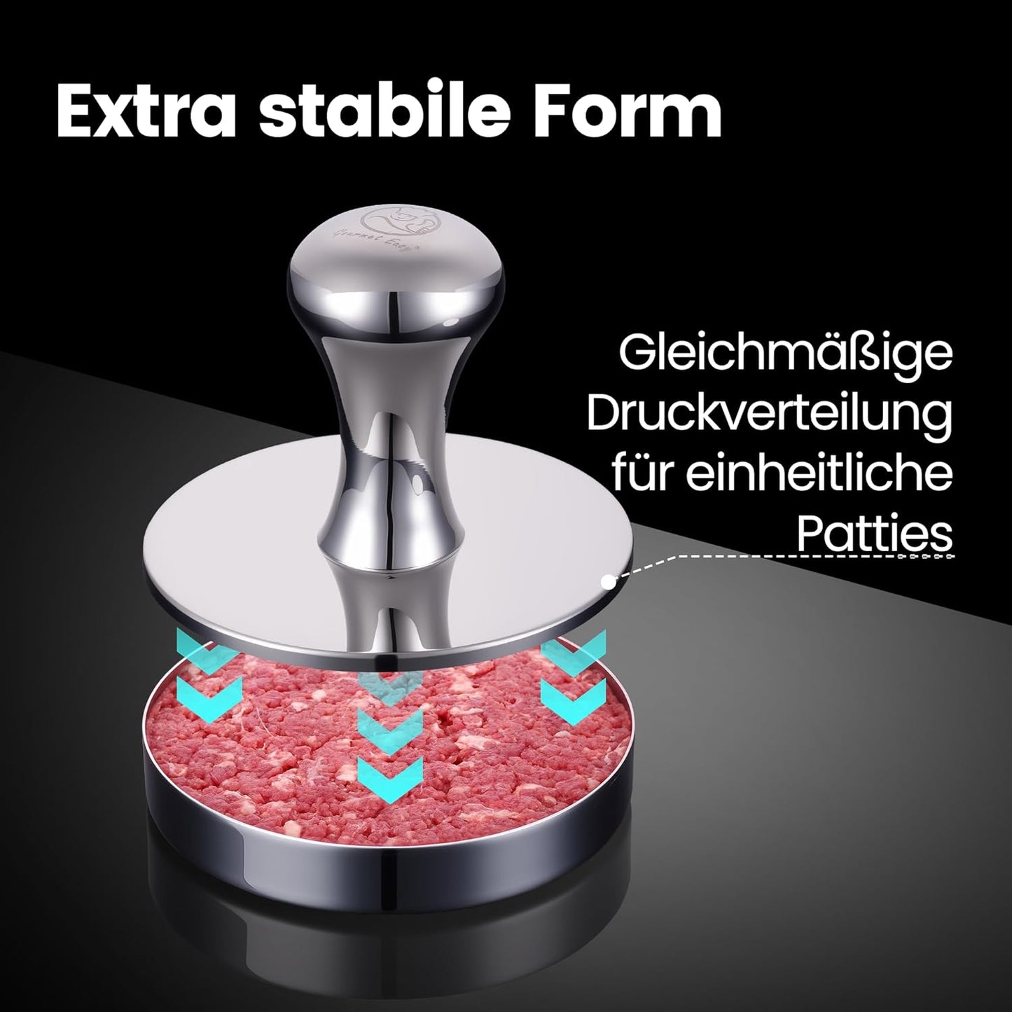 2-in-1 Burgerpresse mit Trennpapier, Burgerpresse 2-in-1