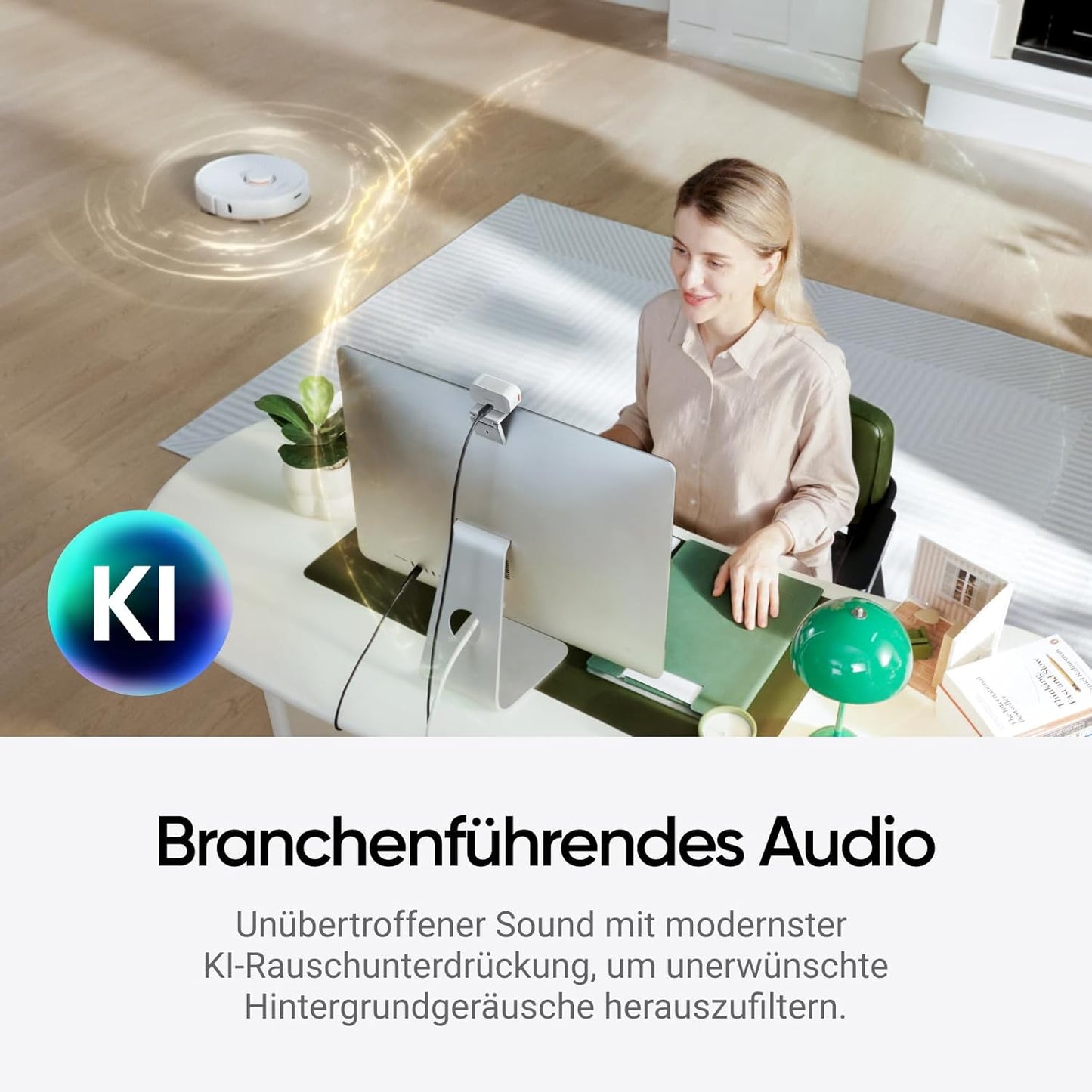 2C Webcam mit Auto-Framing und HDR, Polarweiss Standard-Bundle