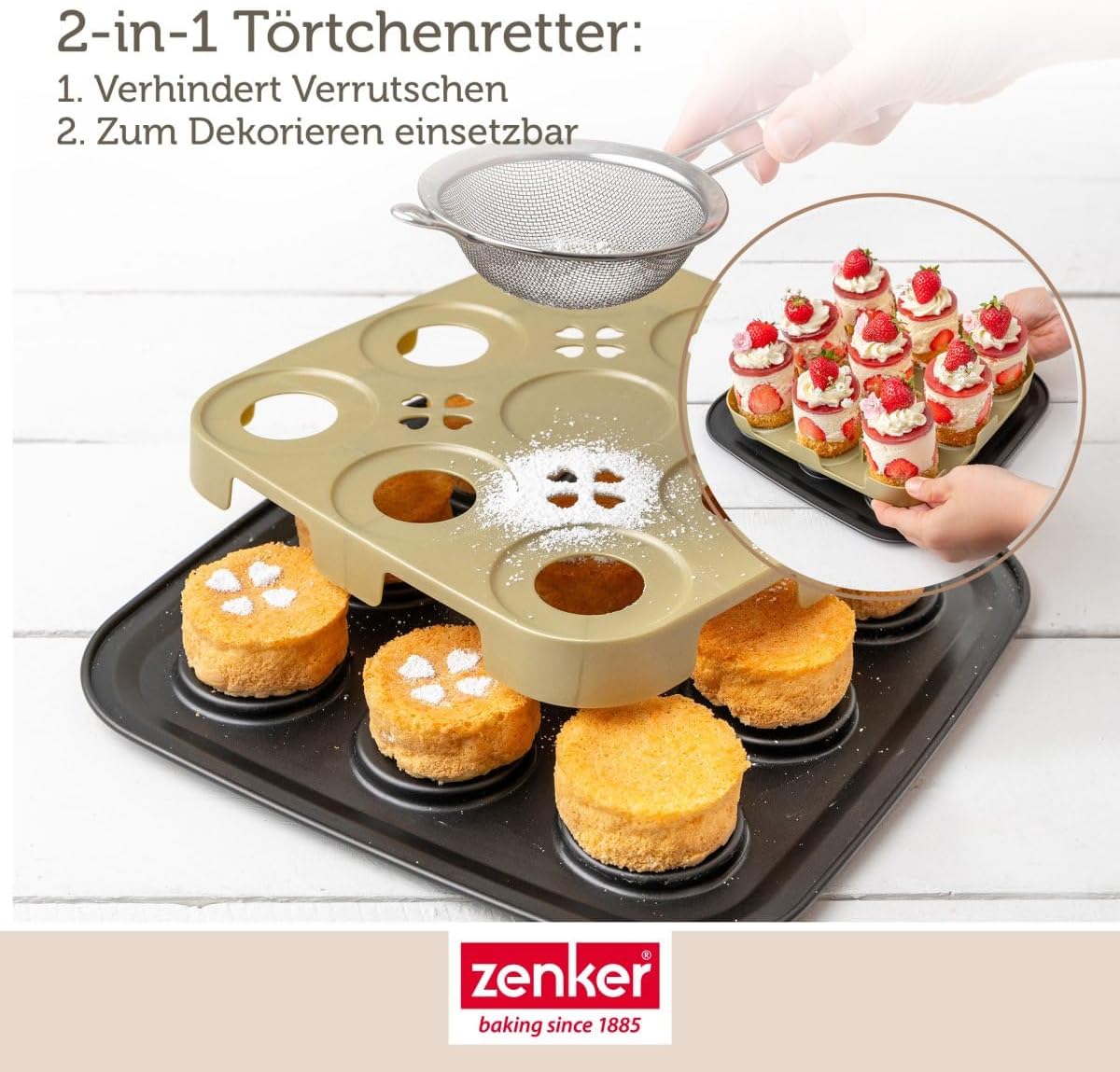 Click & Go Törtchenblech mit Haube, 9er Törtchenblech mit Haube