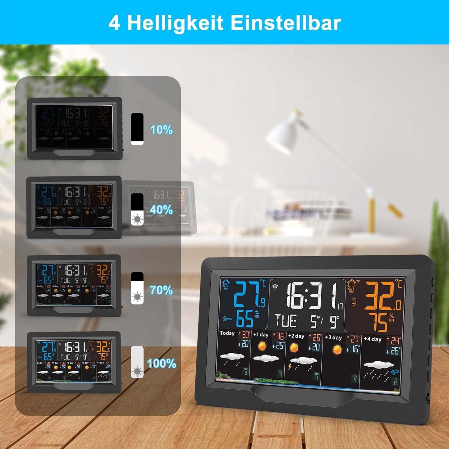 Wetterstation mit Aussensensor und Farbdisplay, M