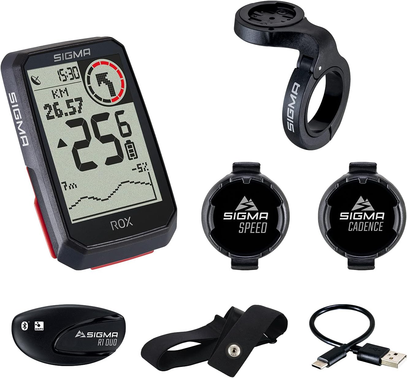 ROX 4.0 Velocomputer, Schwarz, Sensor Set