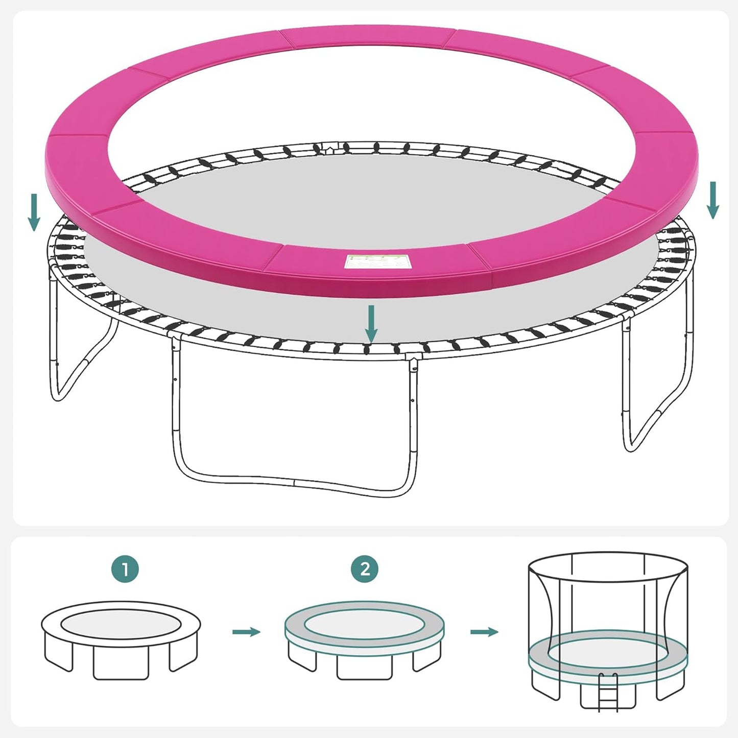 Trampolin-Randabdeckung, 366 cm, 366 cm Pink