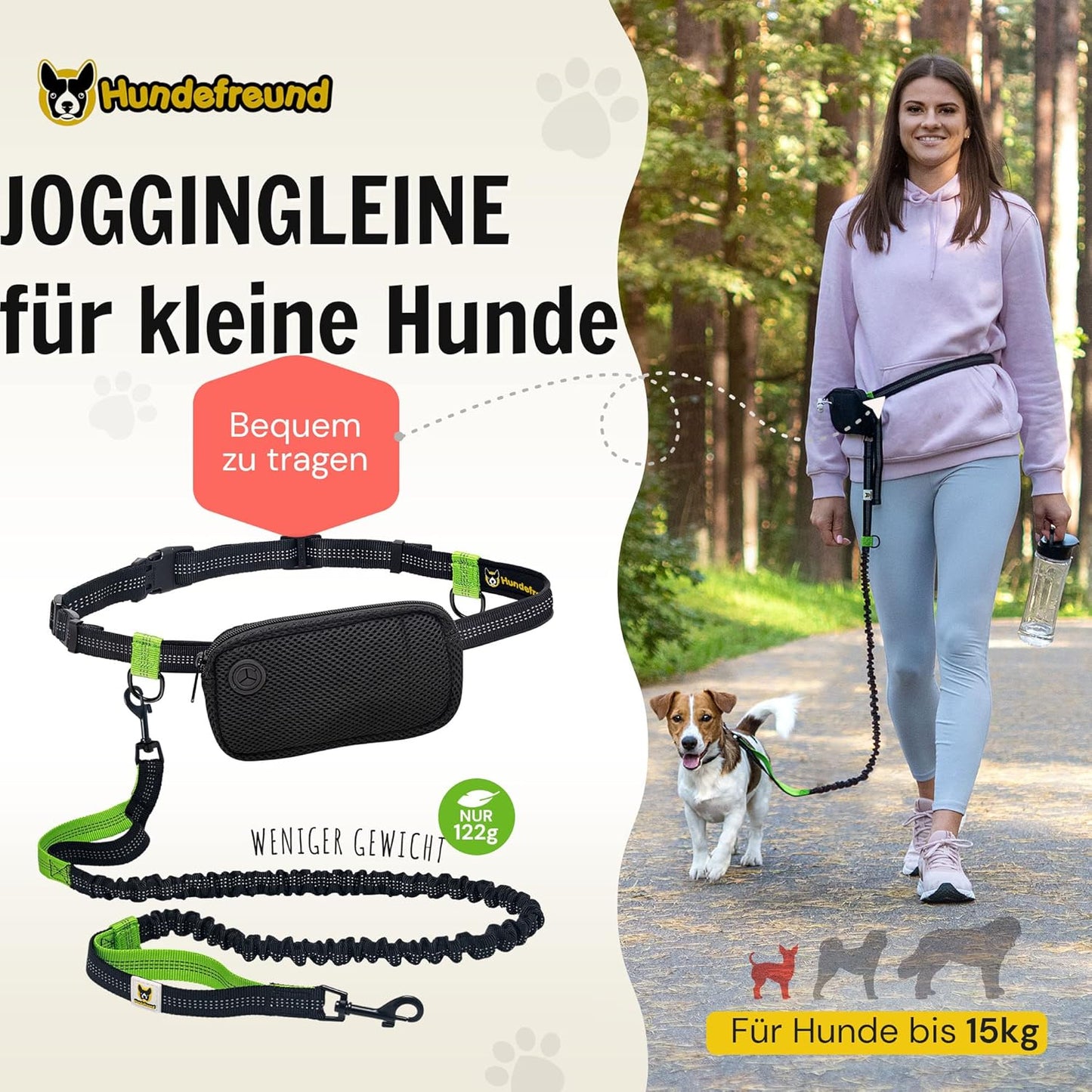 Elastische Joggingleine mit Bauchgurt