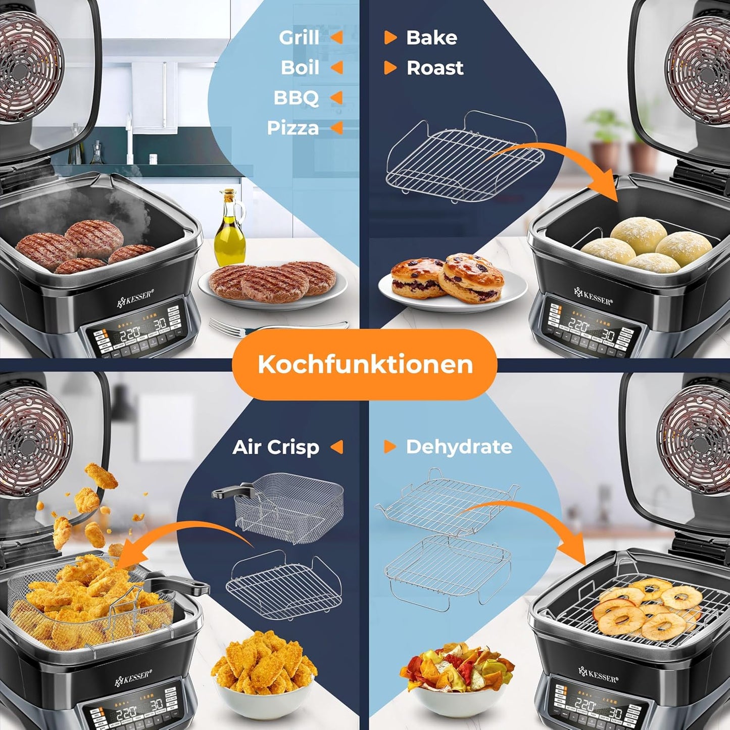Multikocher mit 16 Programmen, Anthrazit