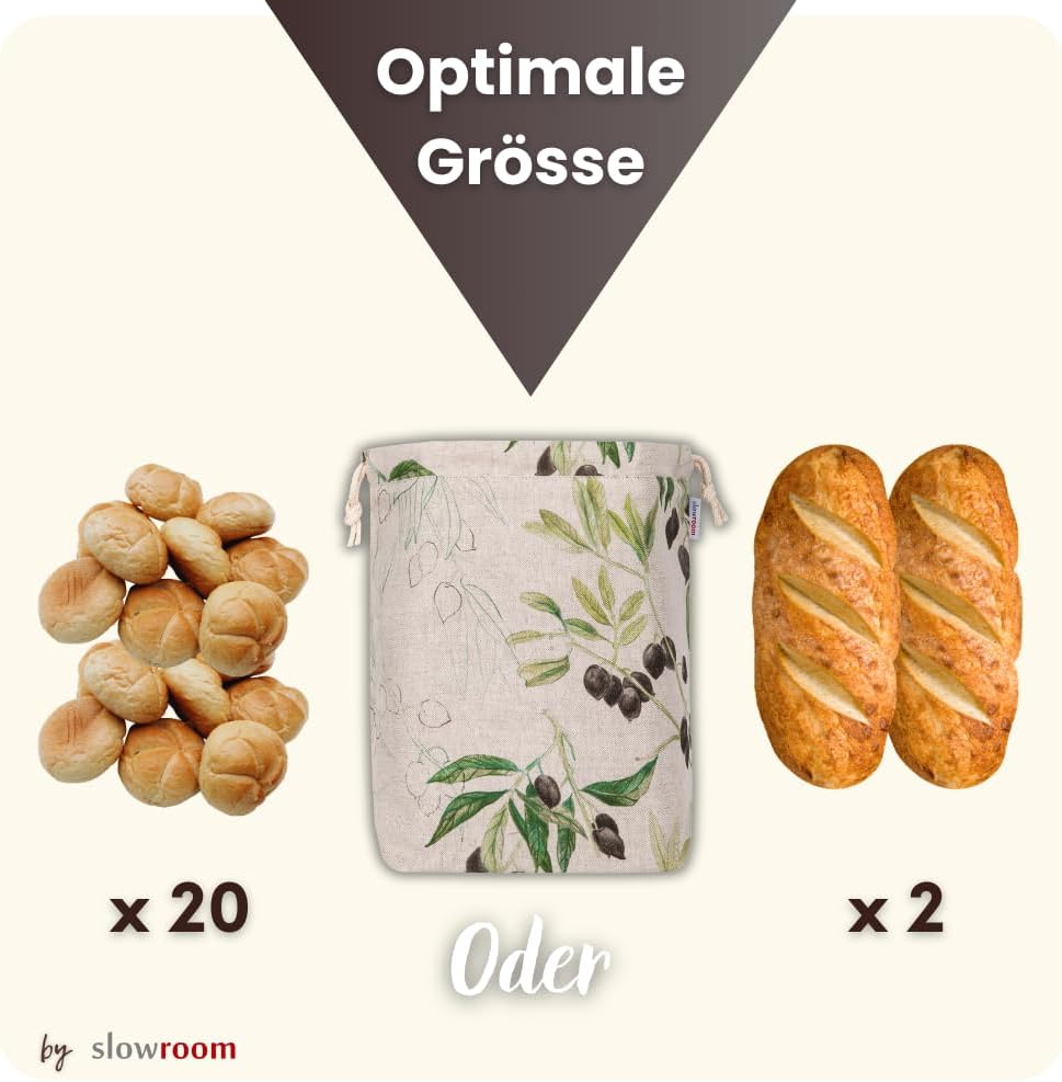 2in1 Brotbeutel, 2 in 1 Schwarze Oliven
