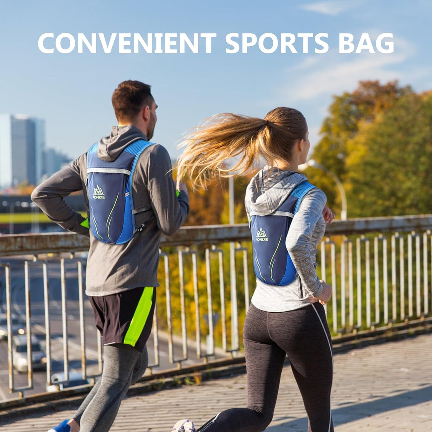 Trinkrucksack für Outdoor-Sport & Trailrunning, blau (ohne zwei flaschen)