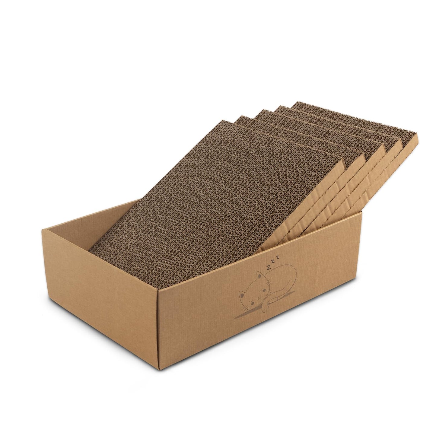 Katzenkratzbox mit 5 Kratzbrettern