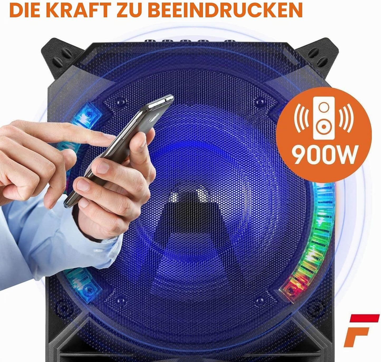 LIVE280 Karaoke-Anlage mit Mikrofonen und LED-Lautsprecher