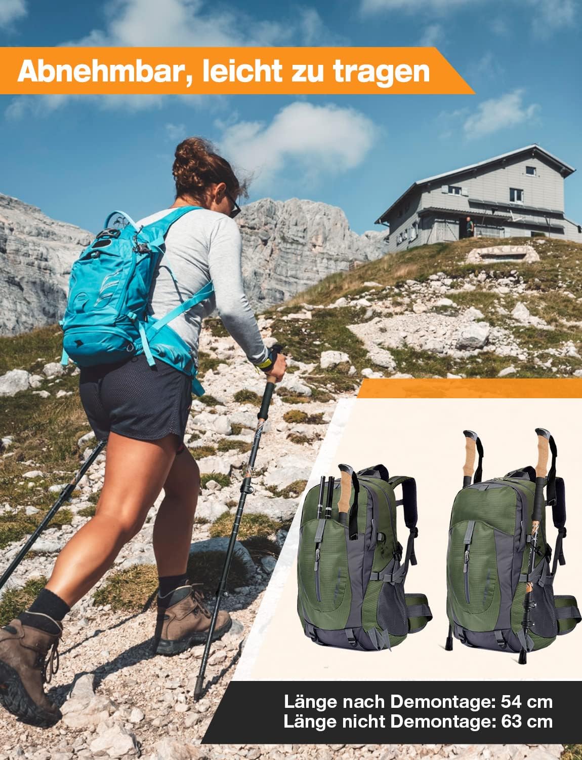 Nordic Walking Stöcke, verstellbar 65-135cm