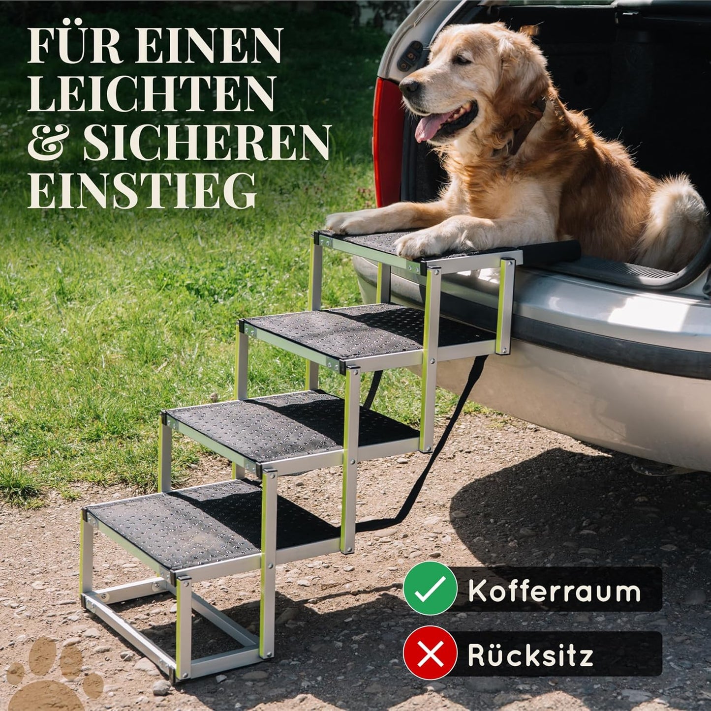 Faltbare Hundetreppe mit Antirutsch-Einsatz, 4