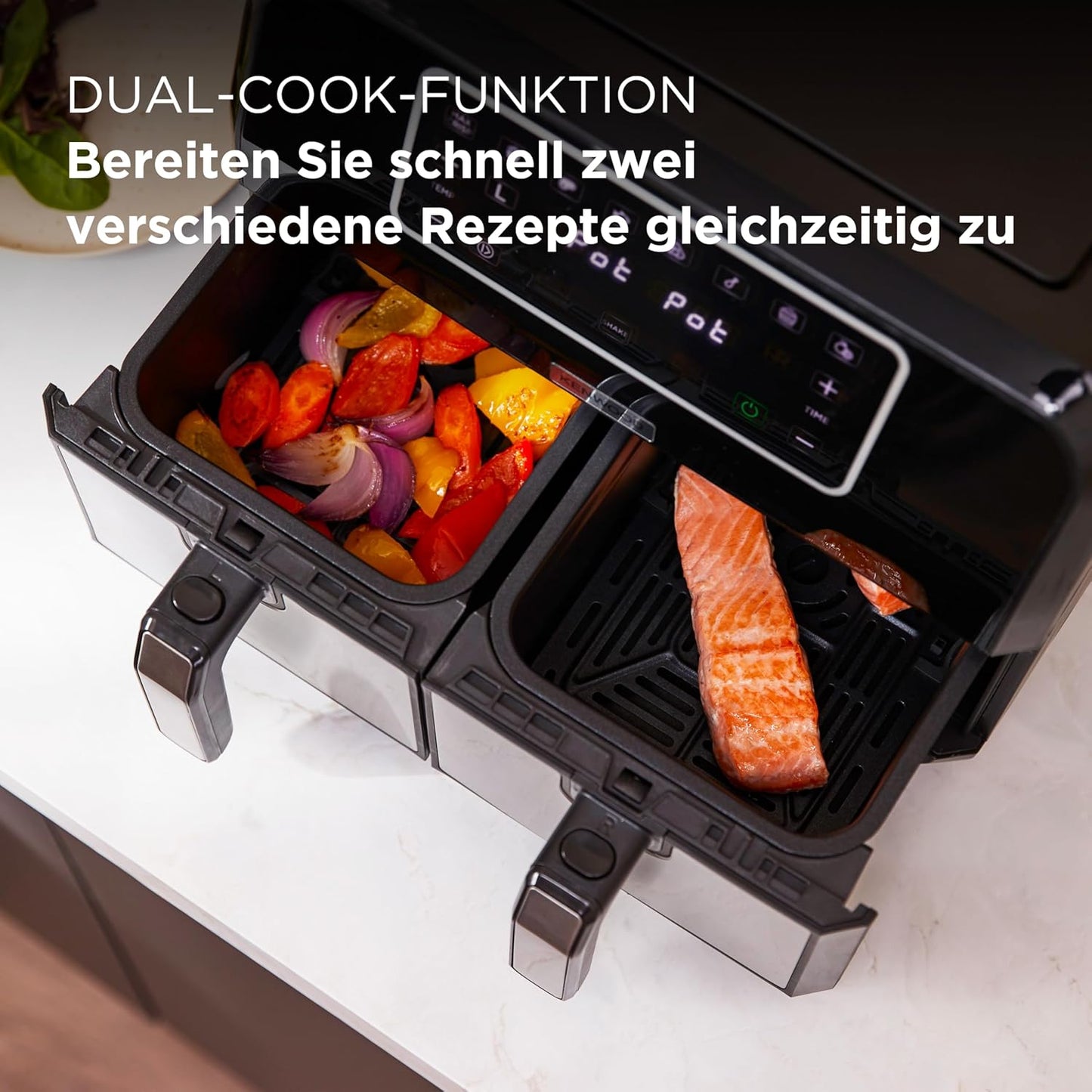 Twin Airfryer mit Doppelkammer (8 Programme)