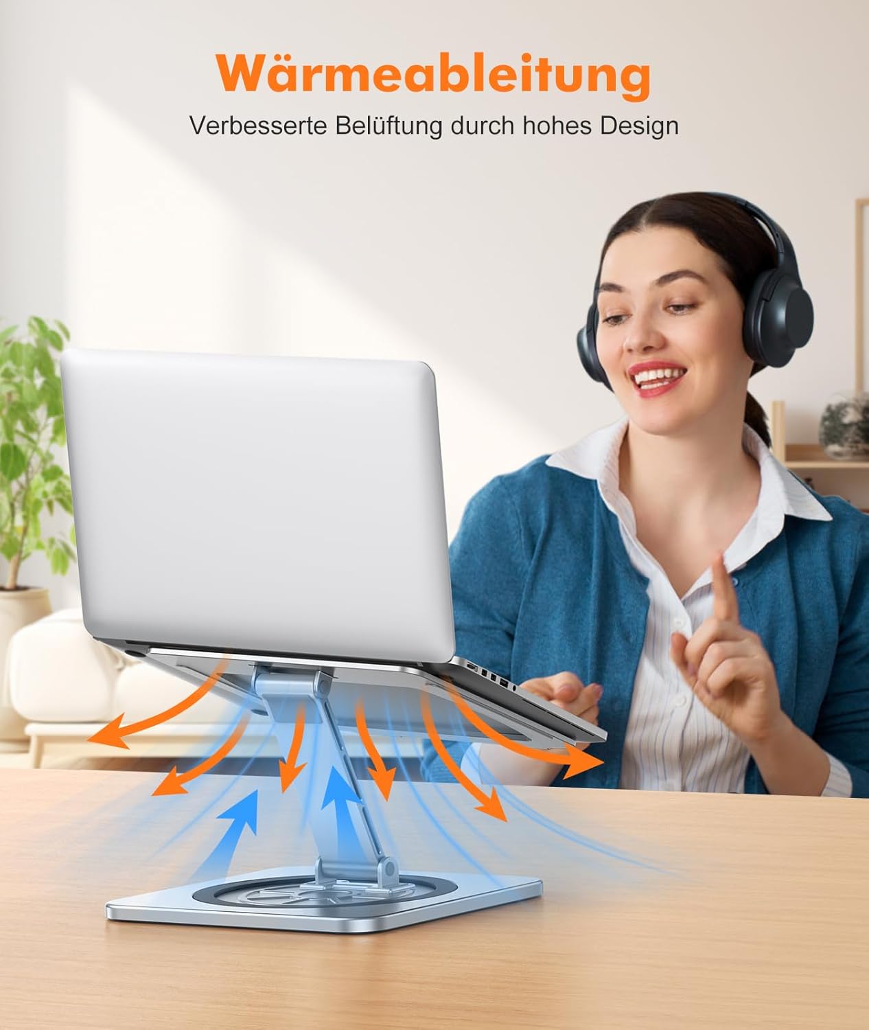 Laptop-Ständer mit 360° Drehteller