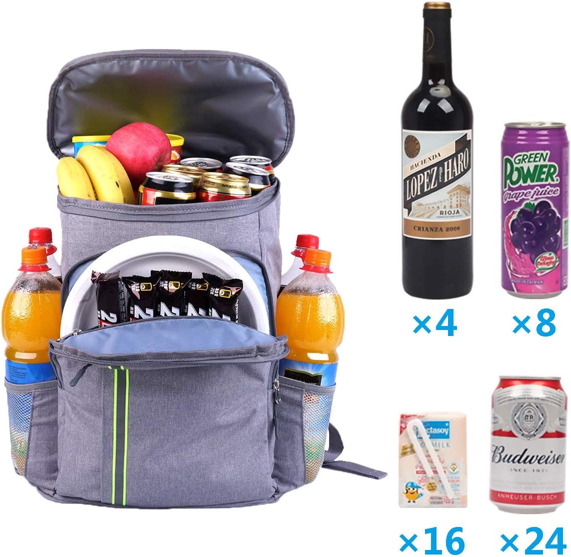 Wasserdichter Kühlrucksack für Outdoor-Aktivitäten, Grau
